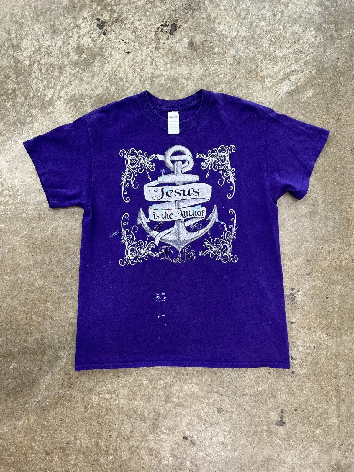 Vintage Vintage Jesus is the Anchor Y2K Religious Tee W Medium Size M / US 6-8 / IT 42-44 - 2 Thumbnail