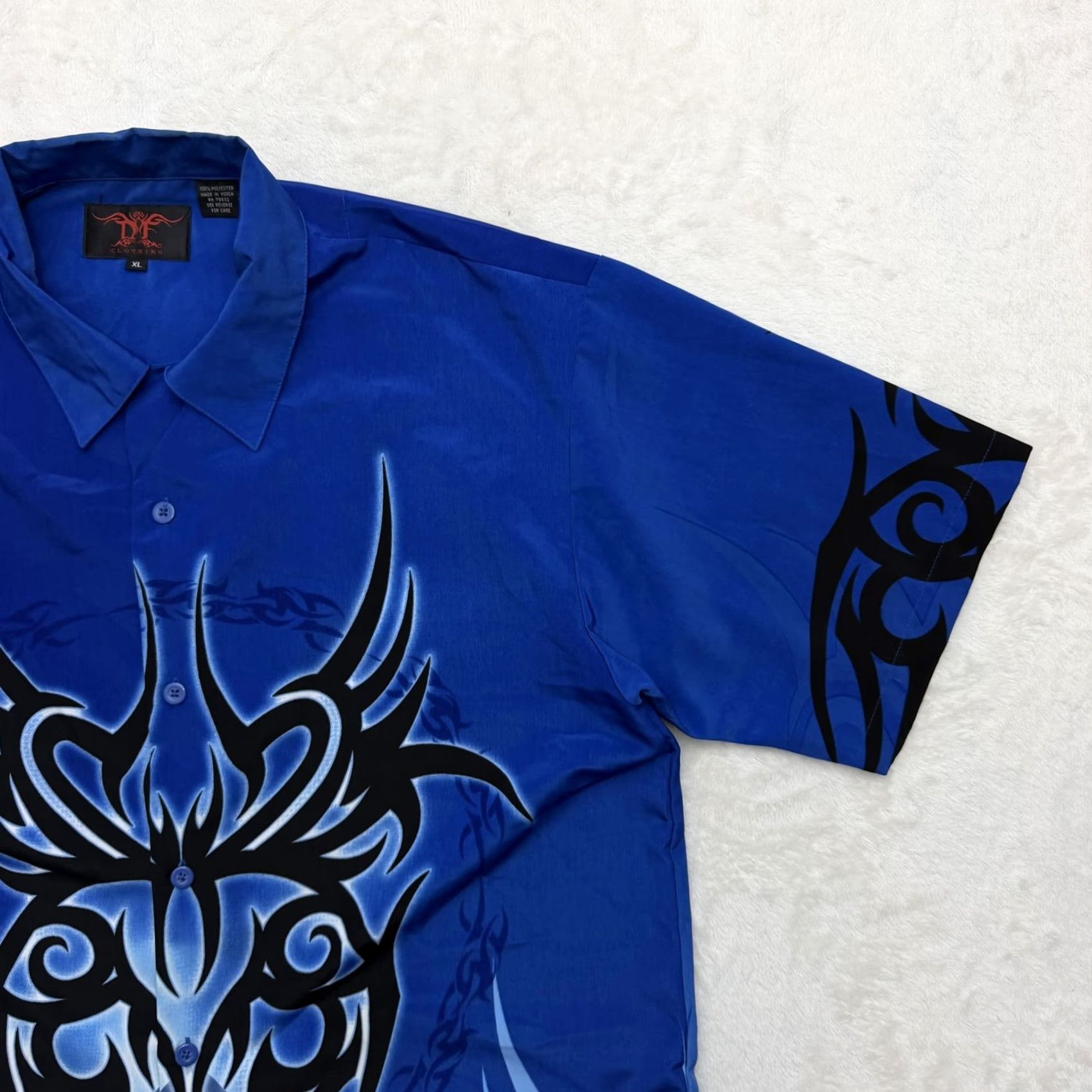 Vintage VINTAGE Dragon Fly Clothing Shirt Dragonfly Mens XL Blue Tribal Tattoo Graphic Button Up Shirt Size US XL / EU 56 / 4 - 3 Thumbnail