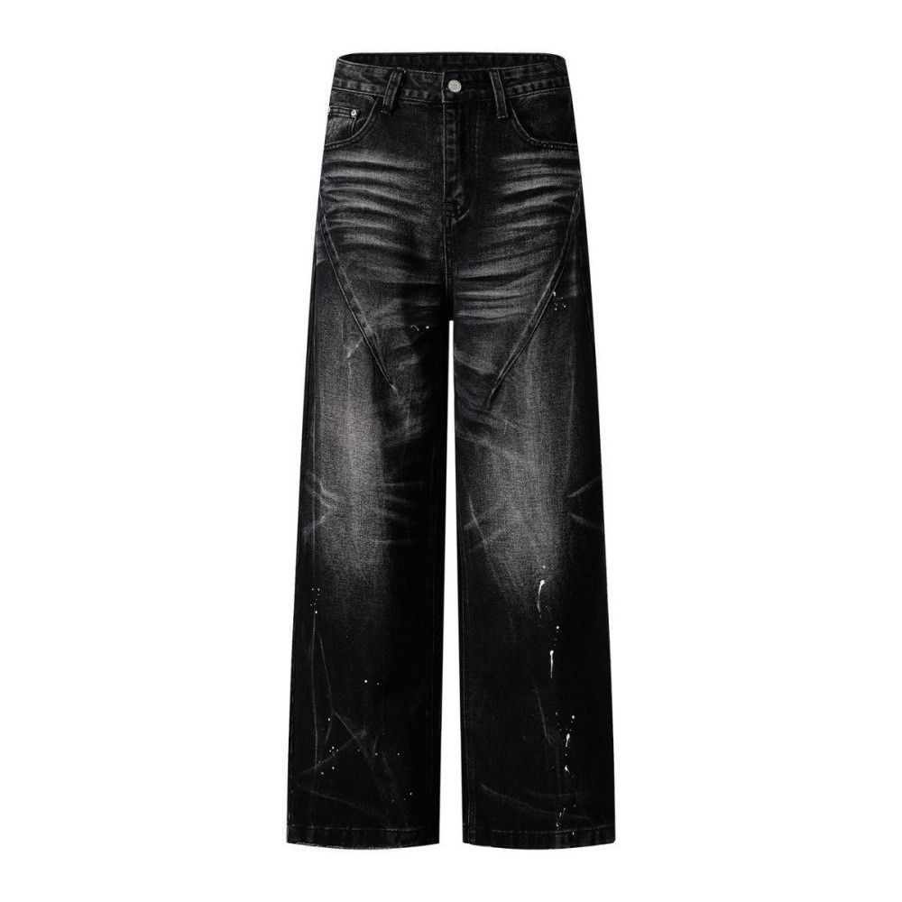Vintage Street Punk Men's Loose-Fit Distressed Washed Jeans Size US 32 / EU 48 - 1 Thumbnail