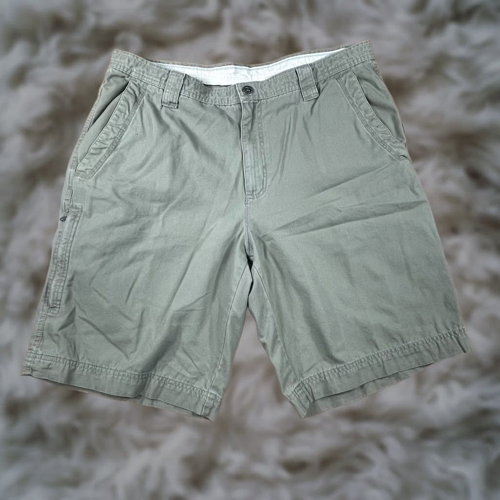 Vintage Columbia Mens Shorts Gray 38 Flat Front Khaki Chino Slack 100% Cotton Size US 38 / EU 54 - 1 Thumbnail