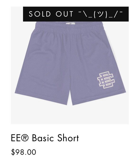 image of Eric Emanuel Purple Basic Short, Men's (Size 38)