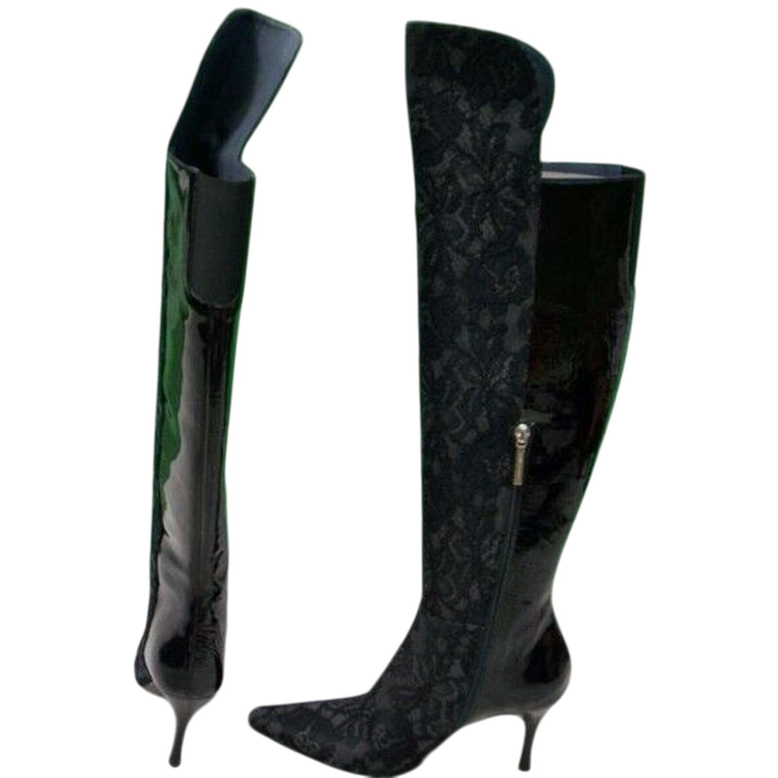Donald Pliner Donald Pliner Black Lace Patent Leather Boot OTK $695 NIB Size US 6 / IT 36 - 5 Thumbnail