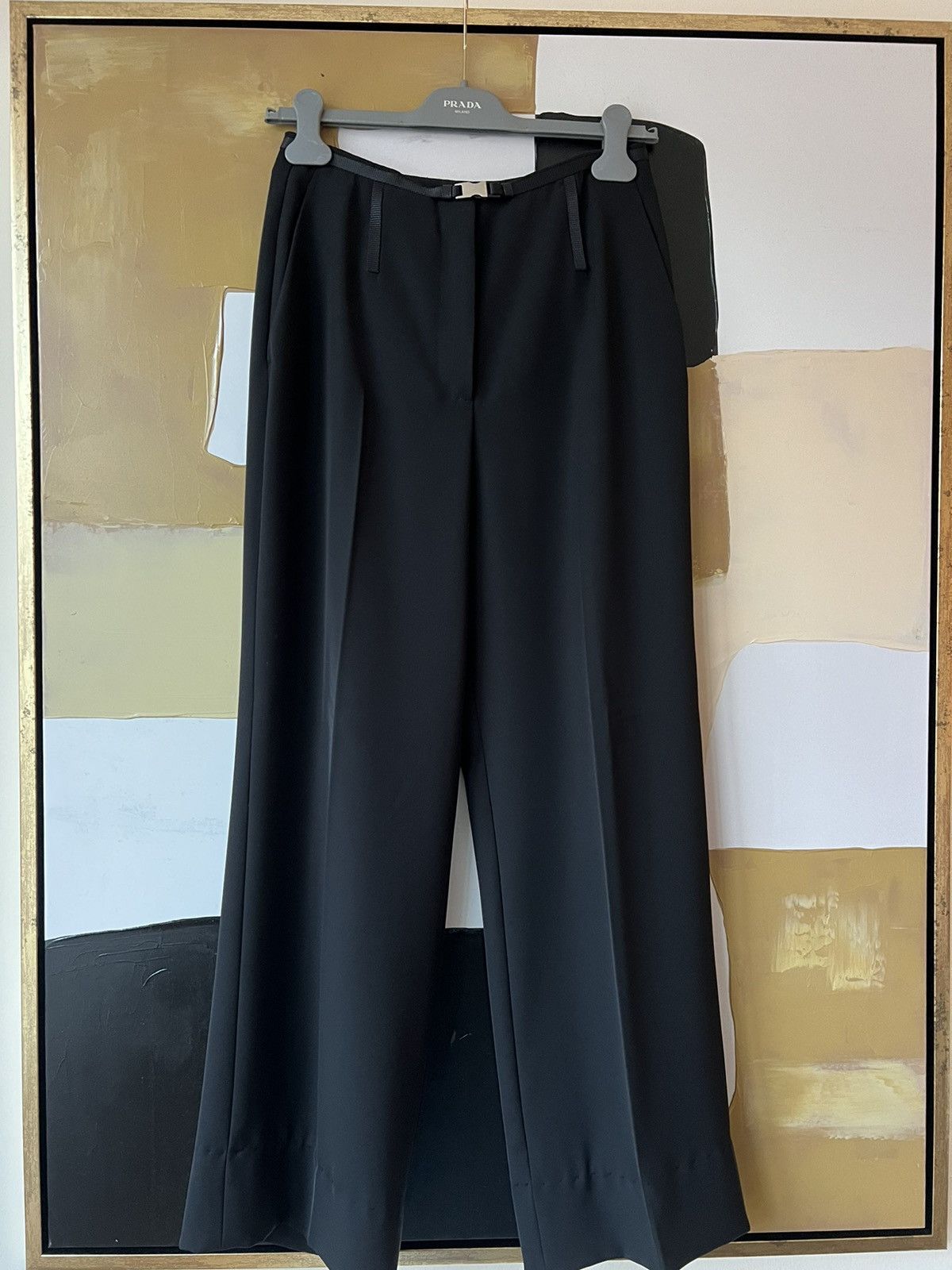 Black Prada Pant w Silver Buckle Belt