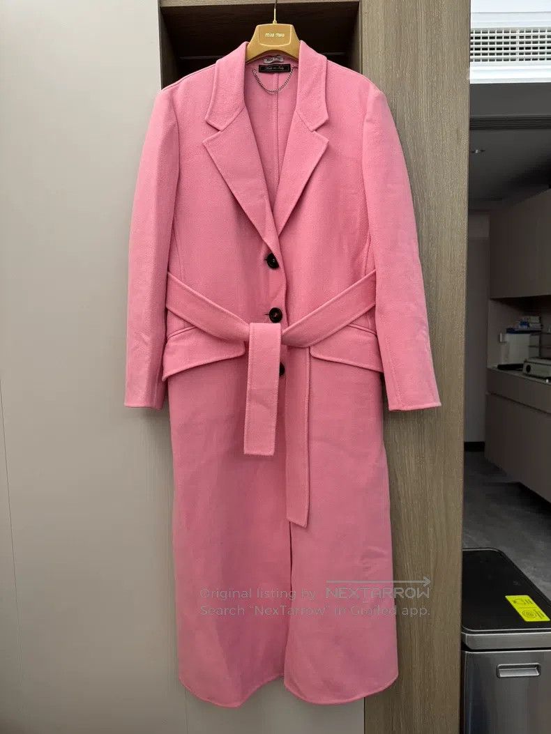 Miu Miu Miu Miu 40 Pink 100% wool coat Size L / US 10 / IT 46 - 1 Thumbnail