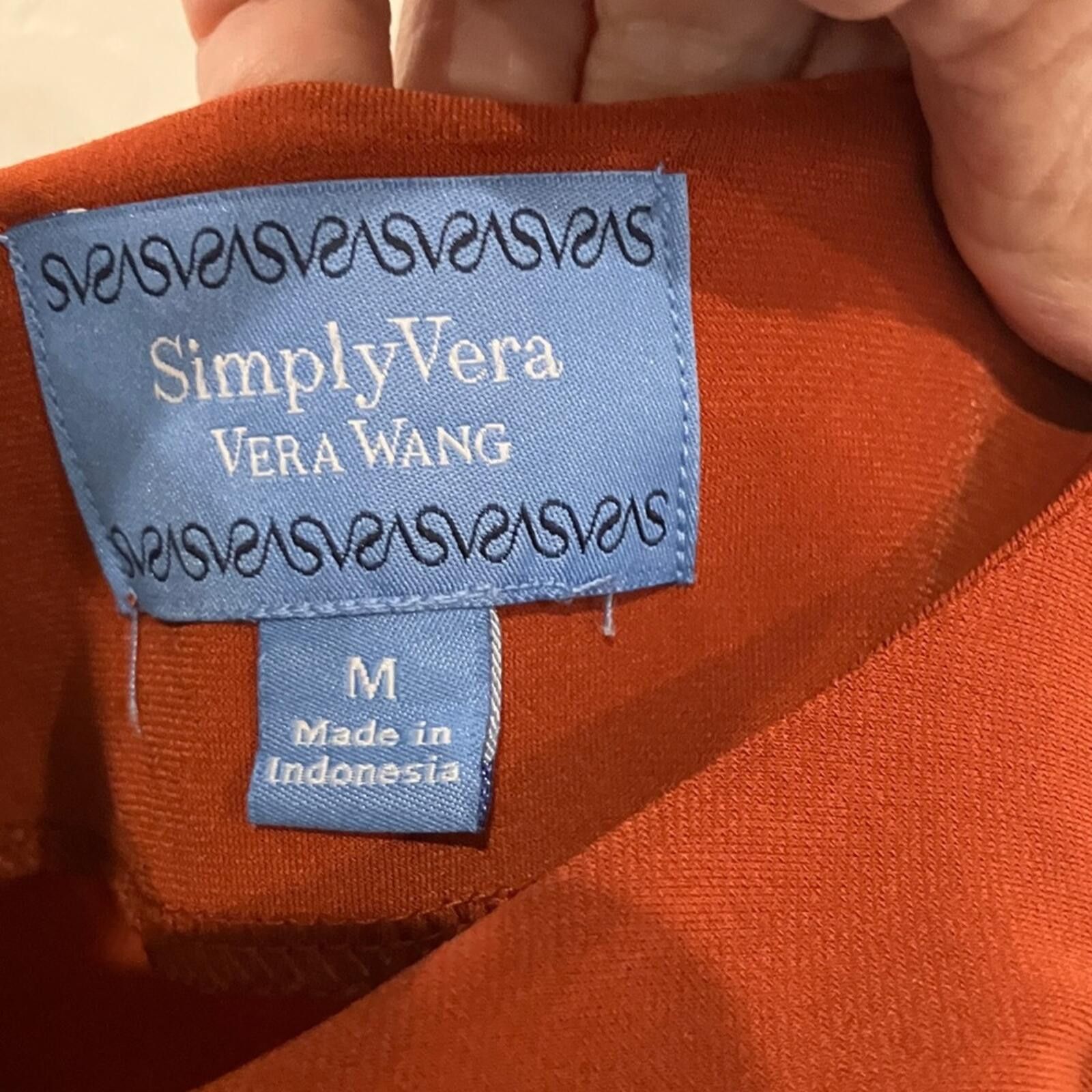Other Simply Vera Vera Wang Rust Orange Draped Blouse Size M / US 6-8 / IT 42-44 - 2 Thumbnail