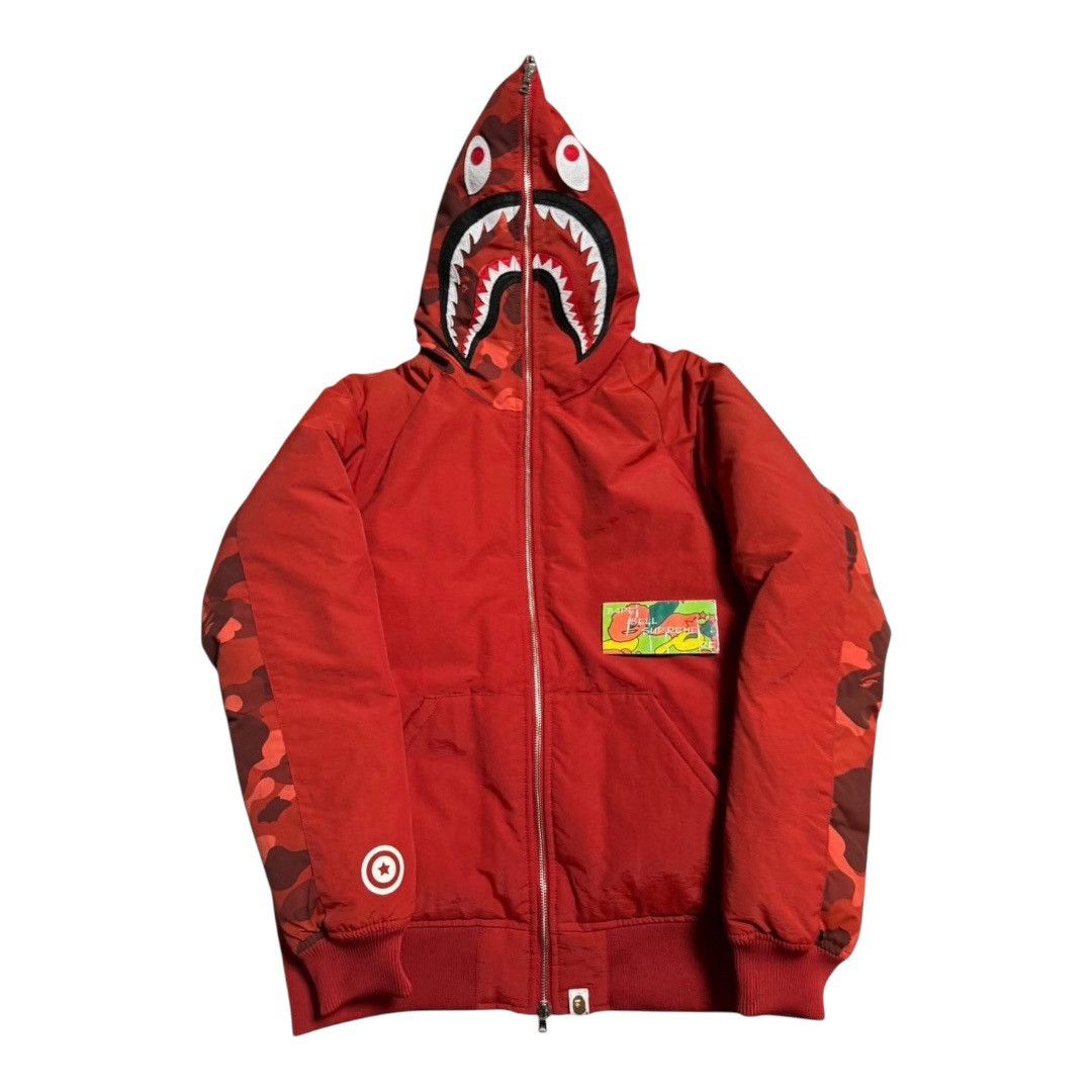 Bape BAPE Shark Puffer Down Jacket Red camo Size US L / EU 52-54 / 3 - 1 Thumbnail