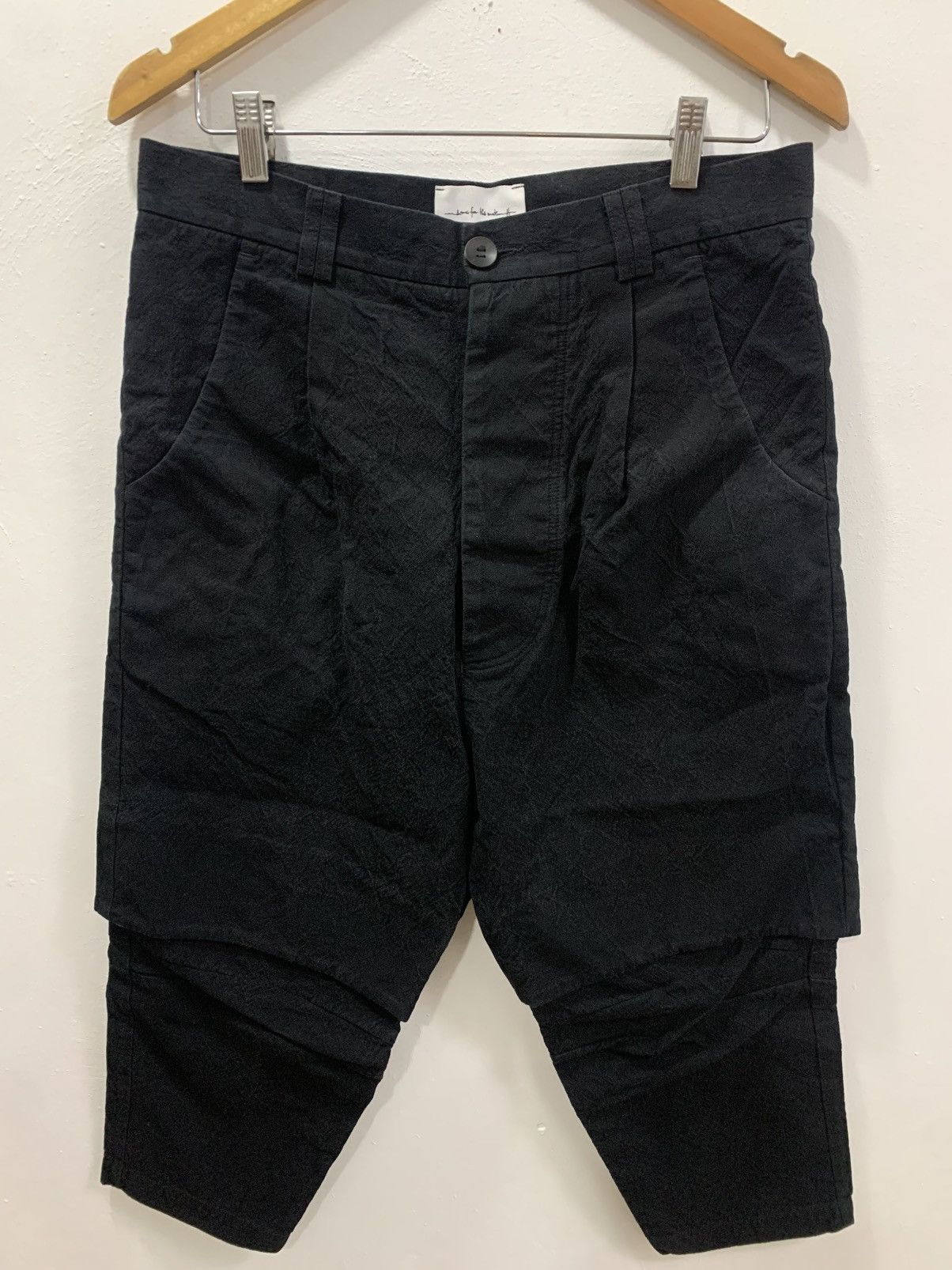 Song For The Mute SONG FOR THE MUTE TEXTURED - FALSE TWO-PIECE CROPPED PANTS Size US 32 / EU 48 - 3 Thumbnail