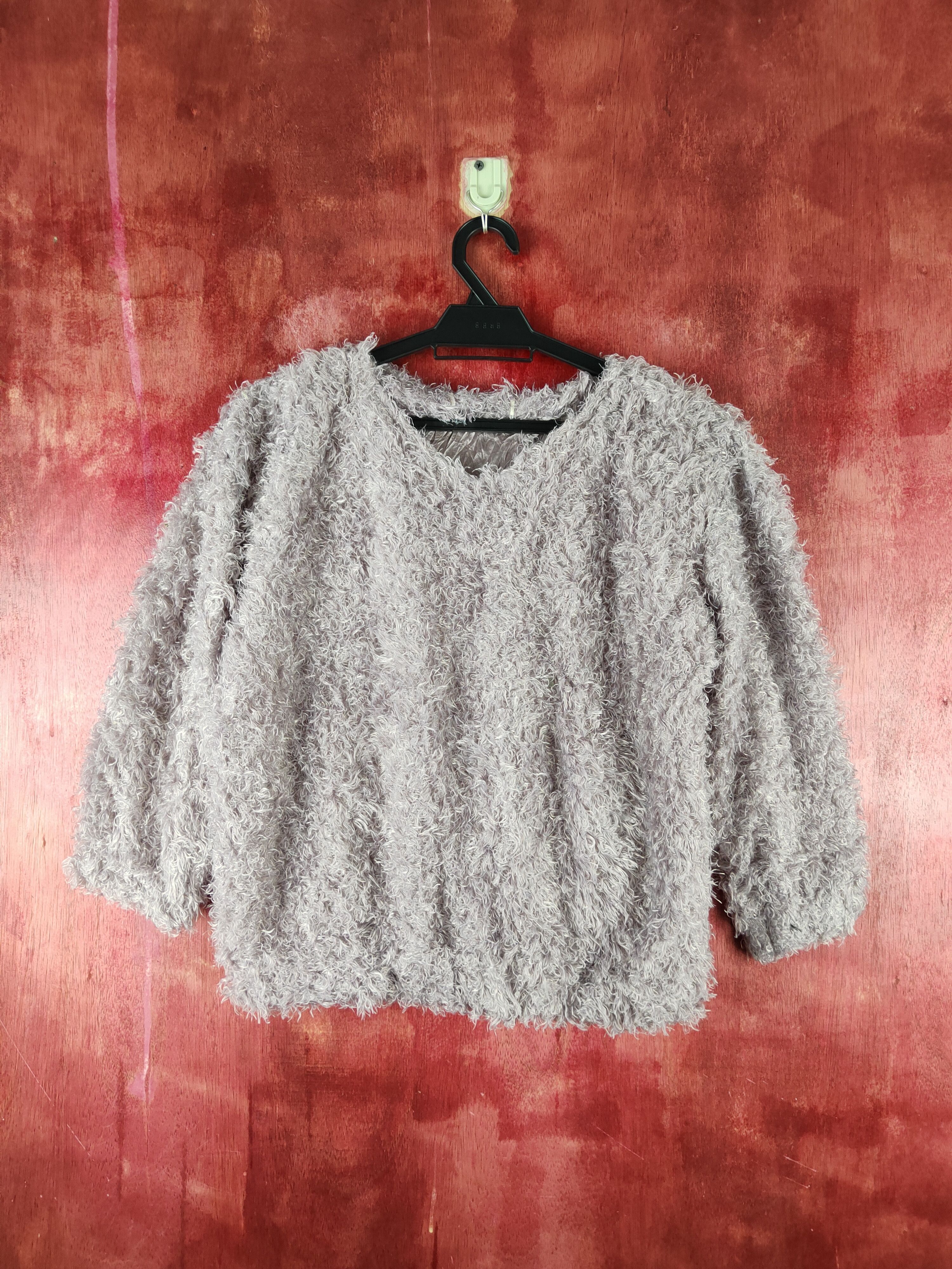 image of Homespun Knitwear x Vintage Purple Shag Shaggy Fur Mohair Knitwear S2186 in Light Purple, Women's (