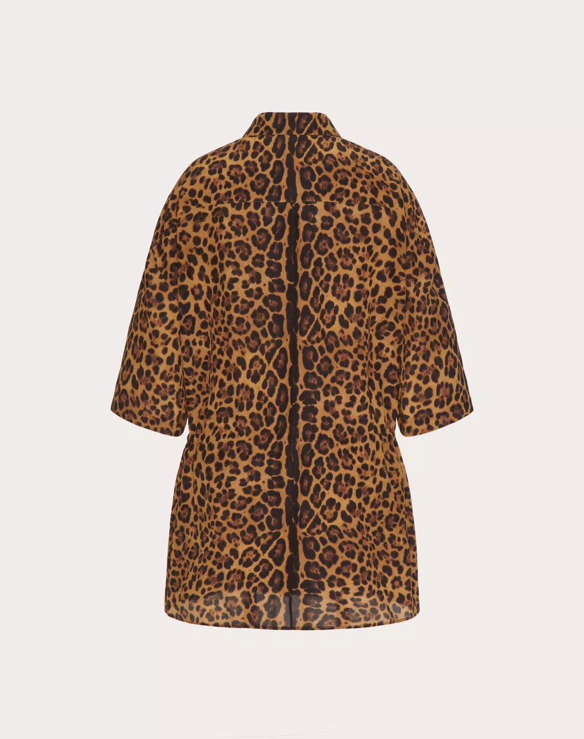Valentino o1s1wg110625 Animalier Crepe Blouse in Leopard/Brown Size L / US 10 / IT 46 - 2 Thumbnail