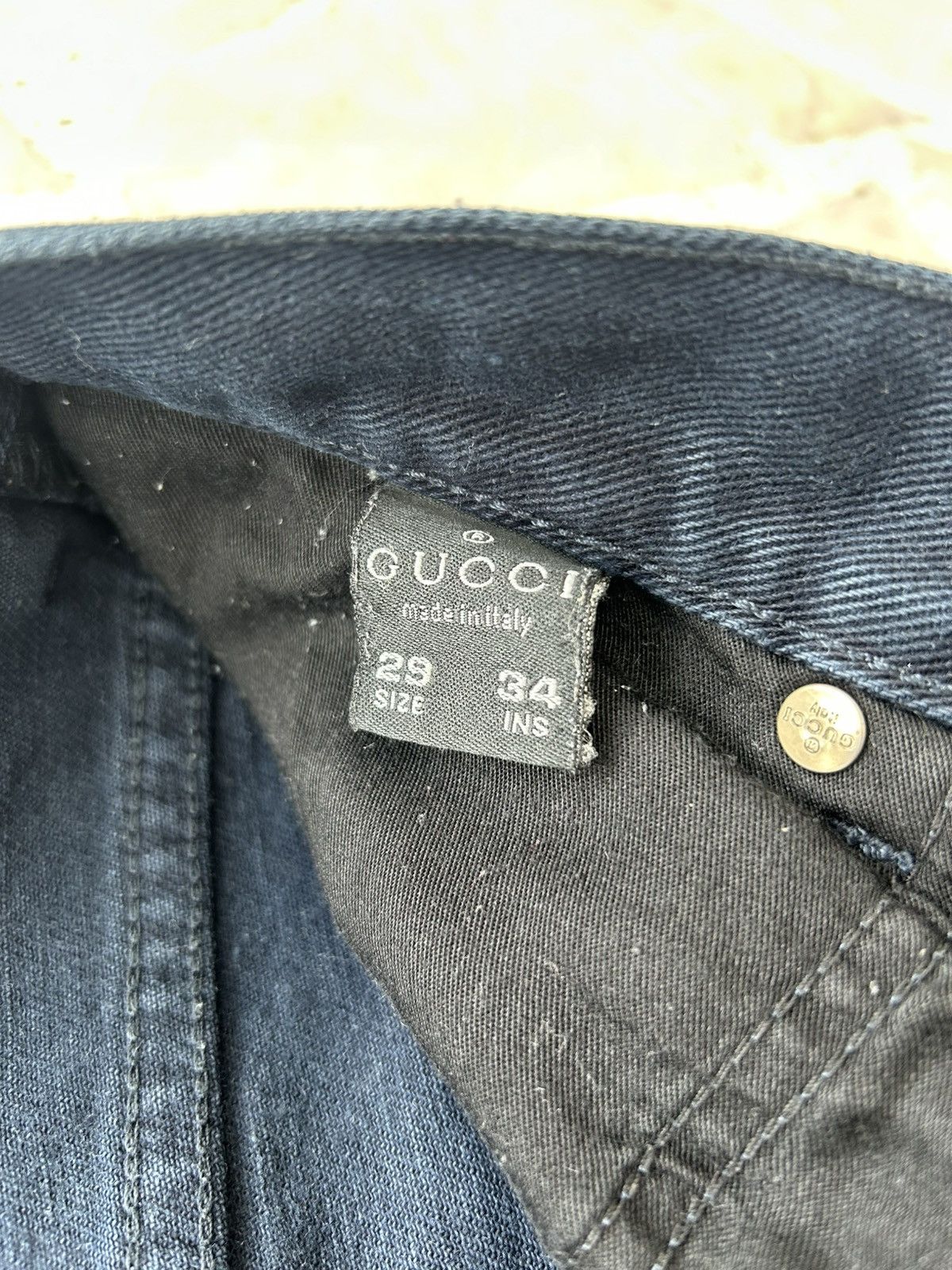 Gucci Gucci Vintage Straight Cut Dark Blue Denim Size US 30 / EU 46 - 12 Thumbnail