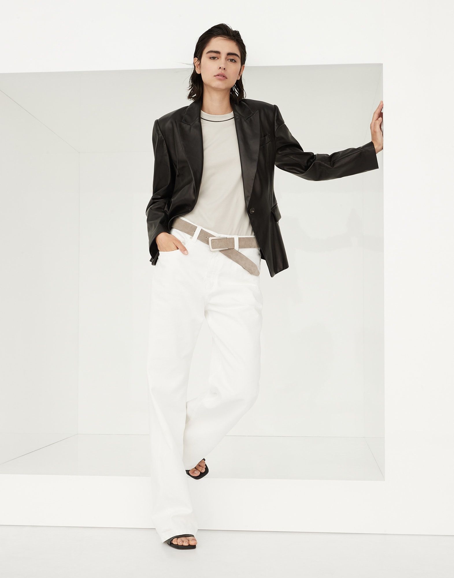Brunello Cucinelli o1w1db10825 Blouse in Open Grey Size S / US 4 / IT 40 - 5 Thumbnail