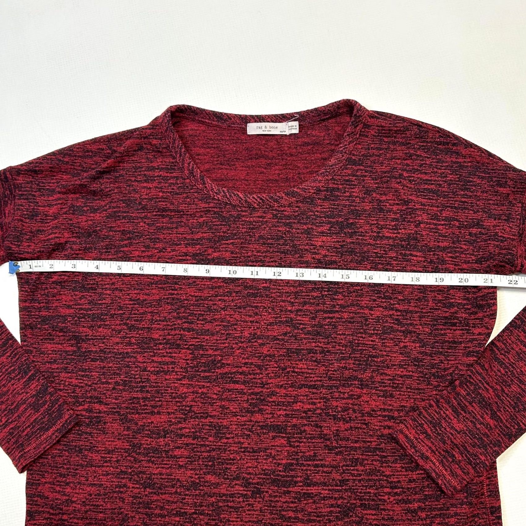 Rag & Bone rag & bone Sweater Womens XS Red Marled Long Sleeve Pullover Top Size XS / US 0-2 / IT 36-38 - 7 Thumbnail