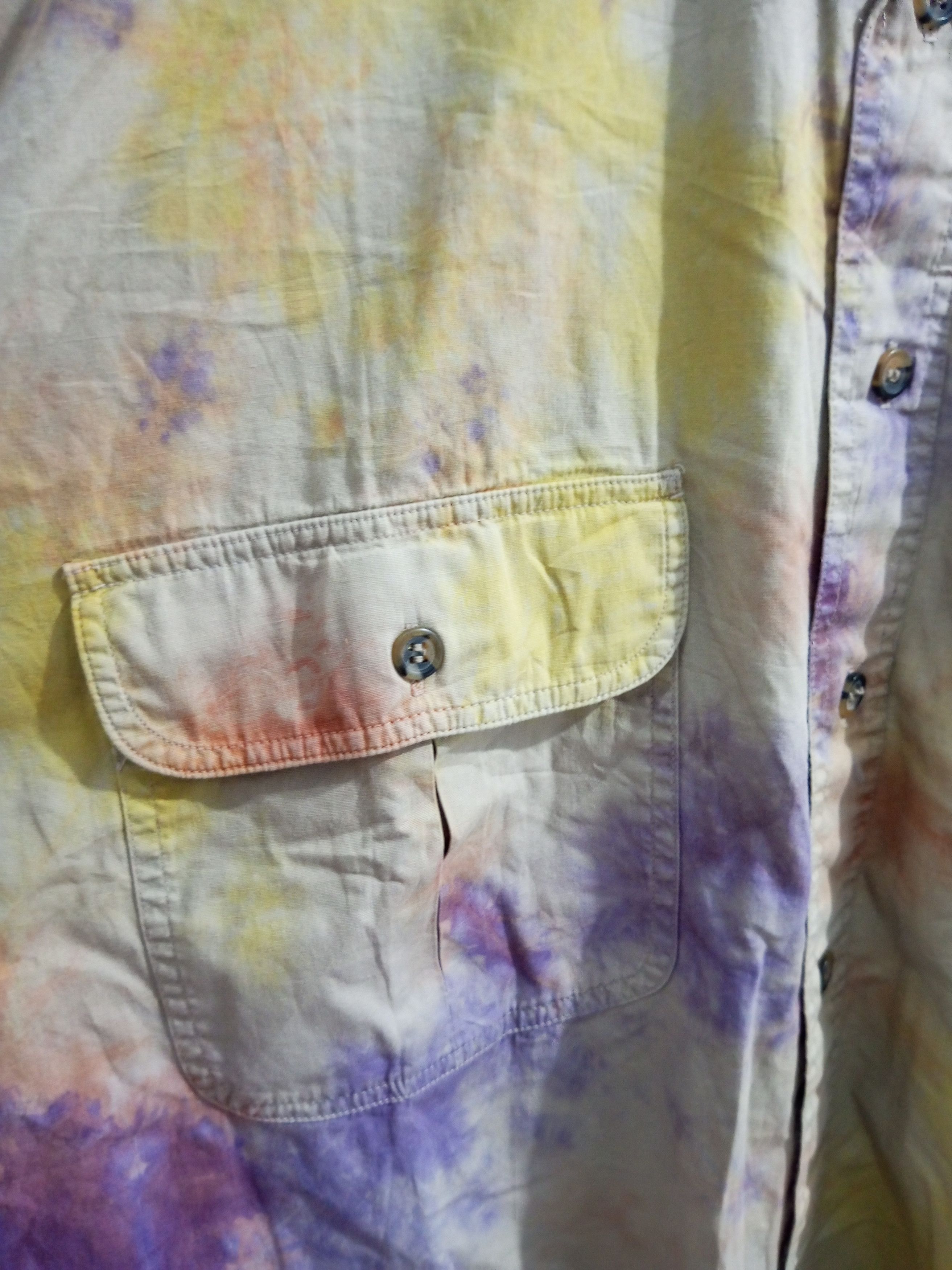 Vintage Vintage Head wind tie dye multi pocket shirt Size US XL / EU 56 / 4 - 4 Thumbnail