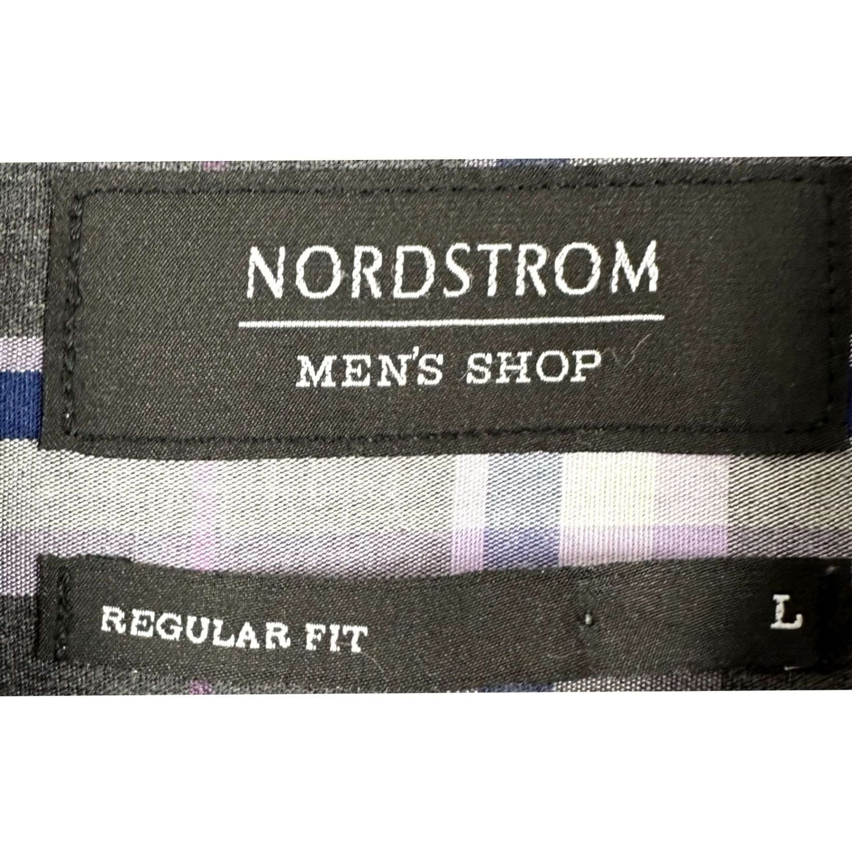 Nordstrom Nordstrom Button Up Shirt Mens Large Gray White Plaid Long Sleeve Regular Fit Size US L / EU 52-54 / 3 - 4 Thumbnail