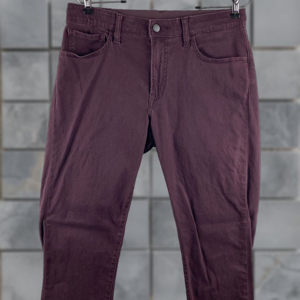 Uniqlo Uniqlo Jeans Womens 6 Maroon Skinny Elastic Drawstring Waist Dark Wash Denim Size 28" / US 6 / IT 42 - 1 Thumbnail