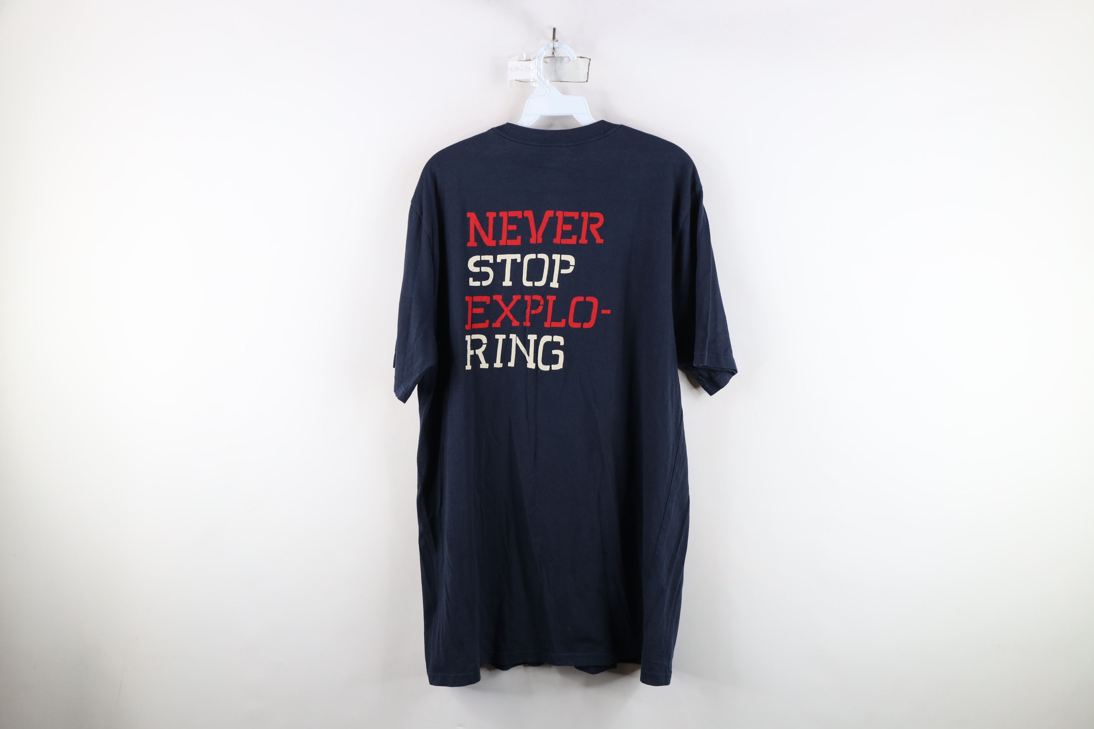The North Face × Vintage The North Face Spell Out Short Sleeve Pocket T-Shirt Blue Size US L / EU 52-54 / 3 - 13 Thumbnail