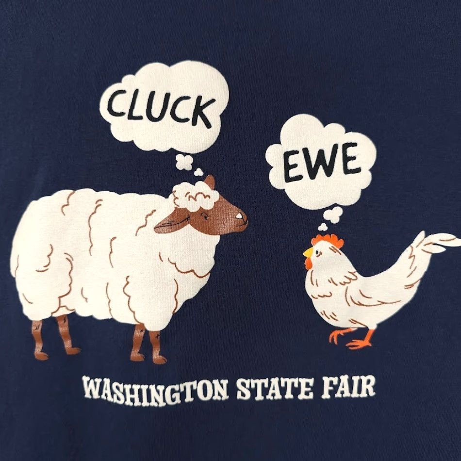 Port & Company Washington State Fair T Shirt Mens 2XL Blue Cluck Ewe Sheep Chicken Port & Company Size US XXL / EU 58 / 5 - 3 Thumbnail