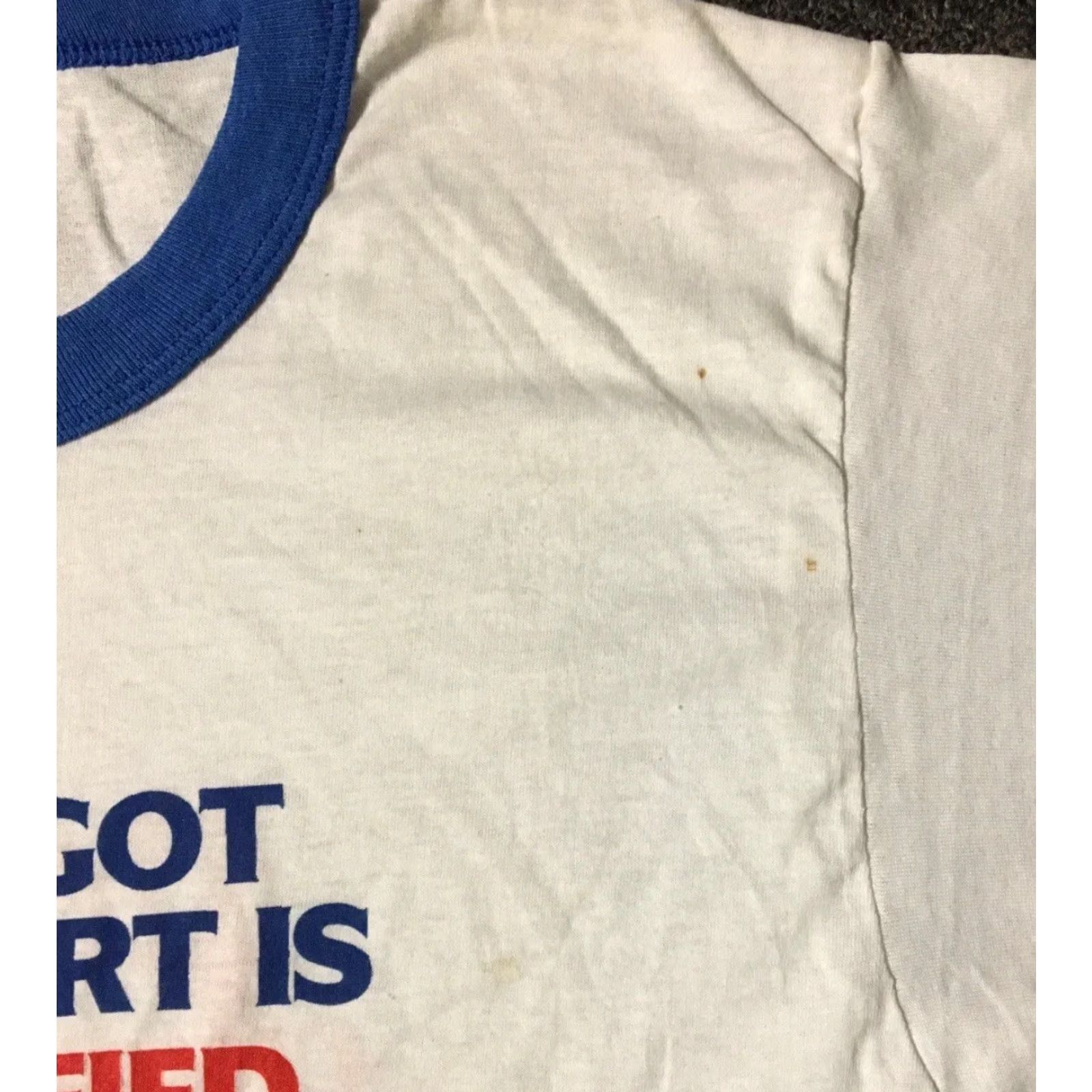 Vintage VINTAGE How I Got This Shirt Is Classified Faded Shirt M Funny Saying Grunge 80s 90s T-Shirt White Mens Short Sleeve Single Stitch USA Graphic Tee Size US M / EU 48-50 / 2 - 7 Thumbnail