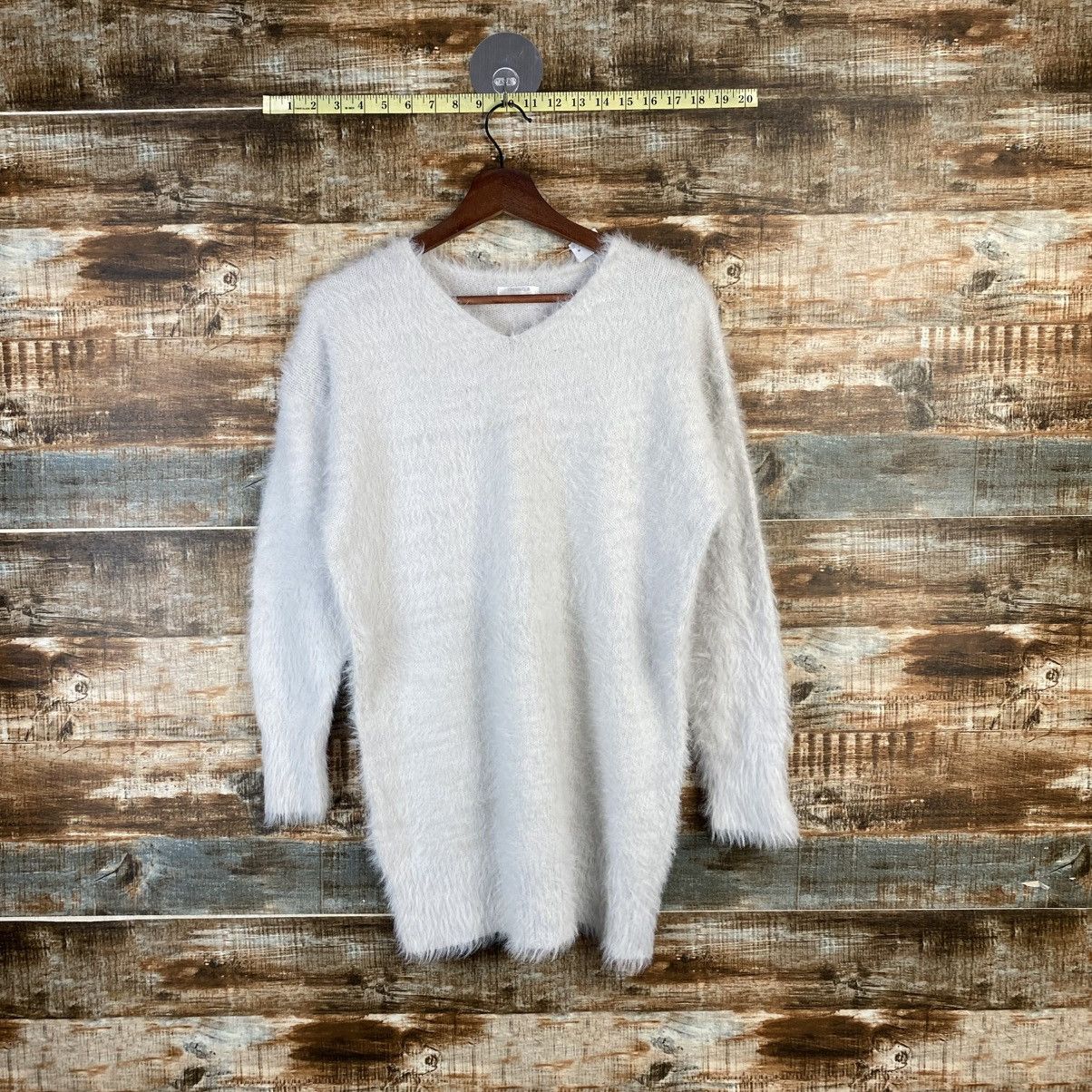 Homespun Knitwear DL Cinema Club Gray fur shaggy mohair Knitwear #C1108 Size L / US 10 / IT 46 - 1 Thumbnail