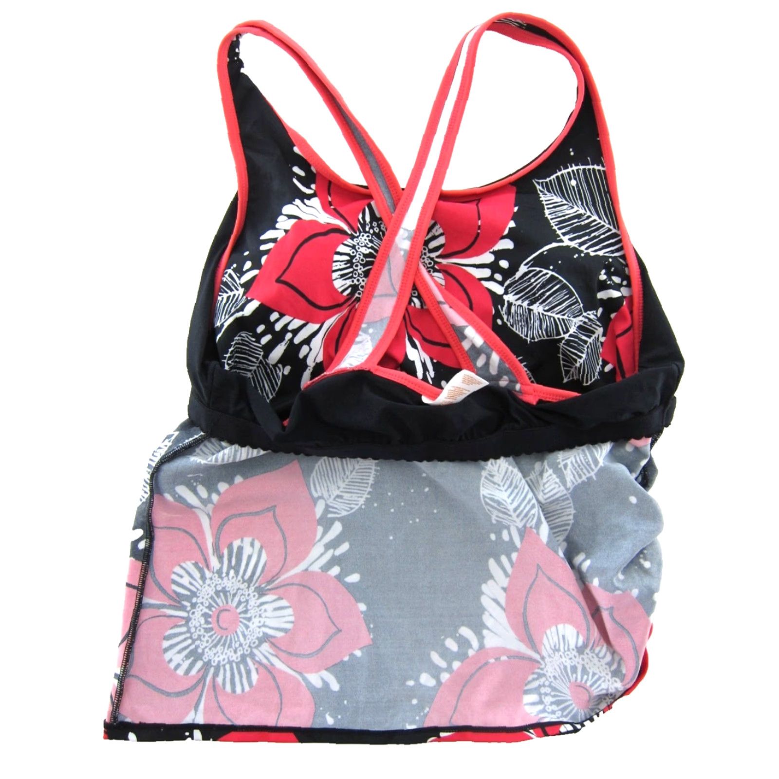 Pinko VINTAGE NWT Tropical Escape Tankini Swim Top 18 Women Built In Bra Floral Pink Black White Size XXL / US 16-18 / IT 52-54 - 5 Thumbnail