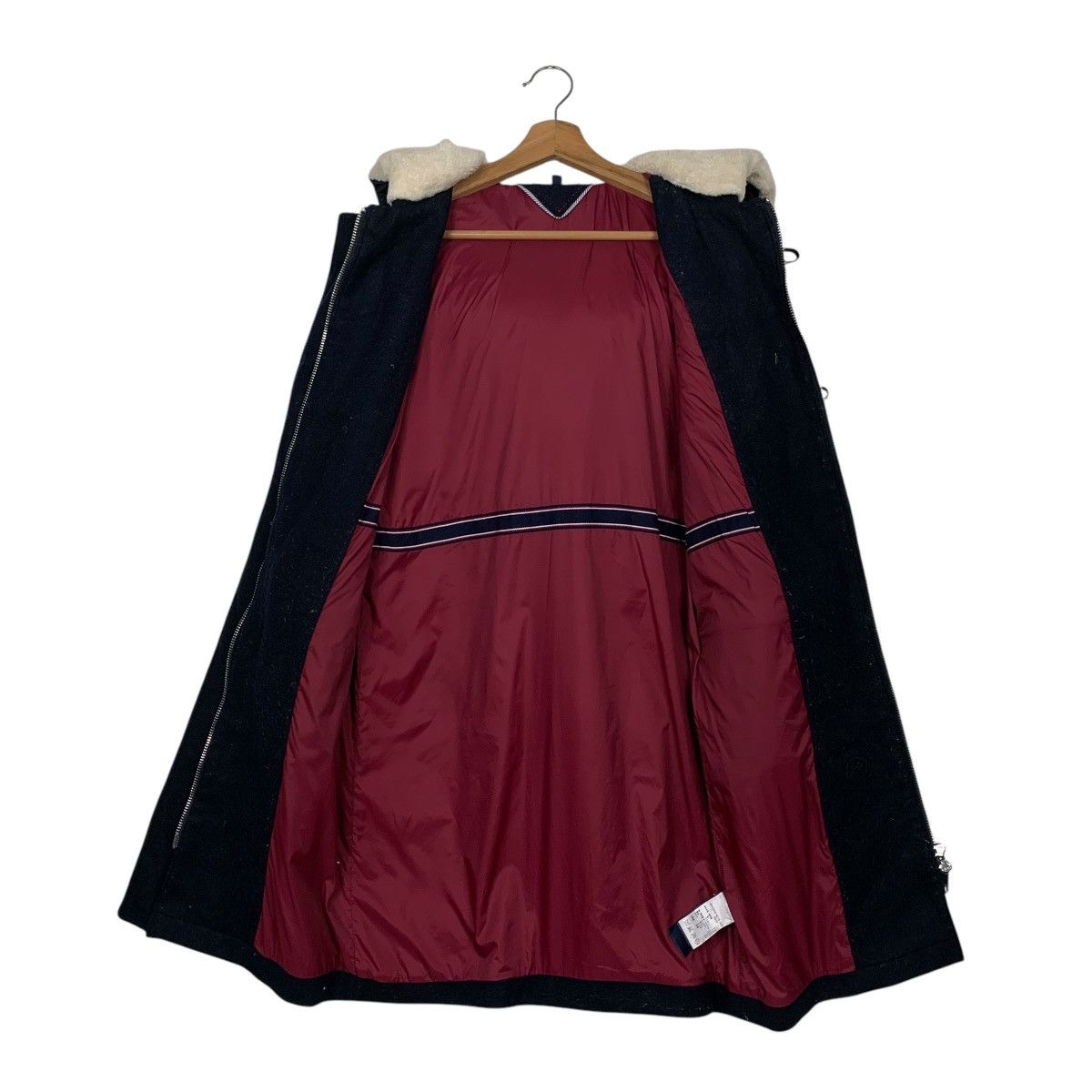 Tommy Hilfiger TOMMY HILFIGER Puffer Wool Hooded Hybrid Long Coat 2456-C110 Size US XS / EU 42 / 0 - 12 Thumbnail