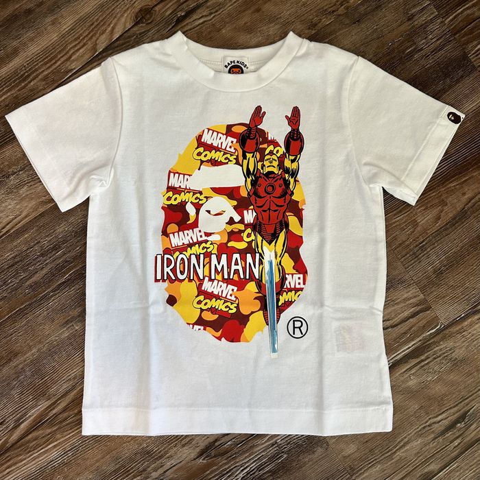 Bape NEW Kids Bape x Marvel Iron Man Tee - Size 110 | Grailed