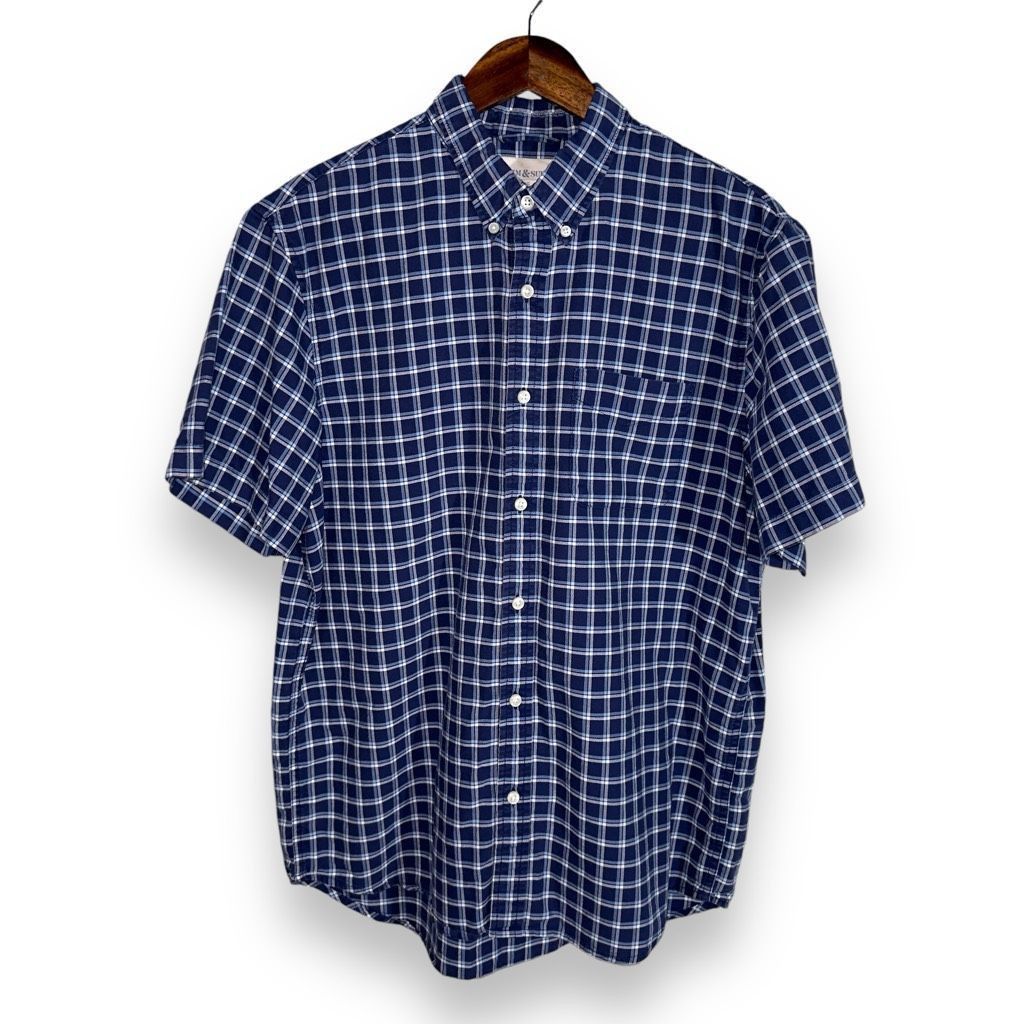 Polo Ralph Lauren Polo Ralph Lauren Navy Blue S/S Oxford Button Down Shirt L Size US L / EU 52-54 / 3 - 1 Thumbnail