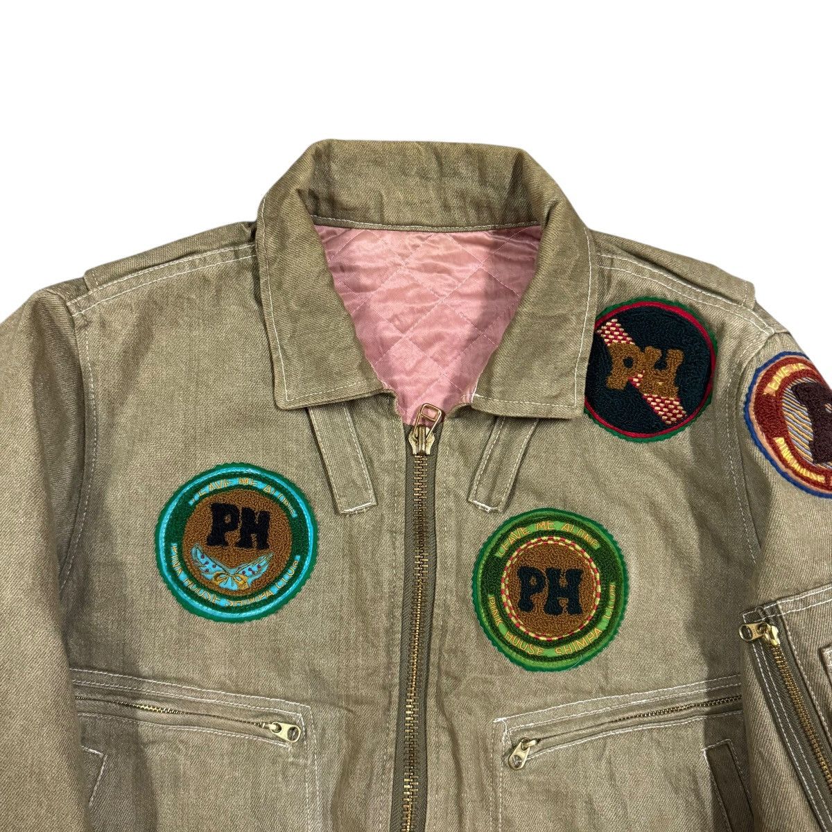 Karl Helmut Vtg🔥Pink House Karl Helmut Bomber Duck Canvas Bondage Jacket Size US M / EU 48-50 / 2 - 5 Thumbnail
