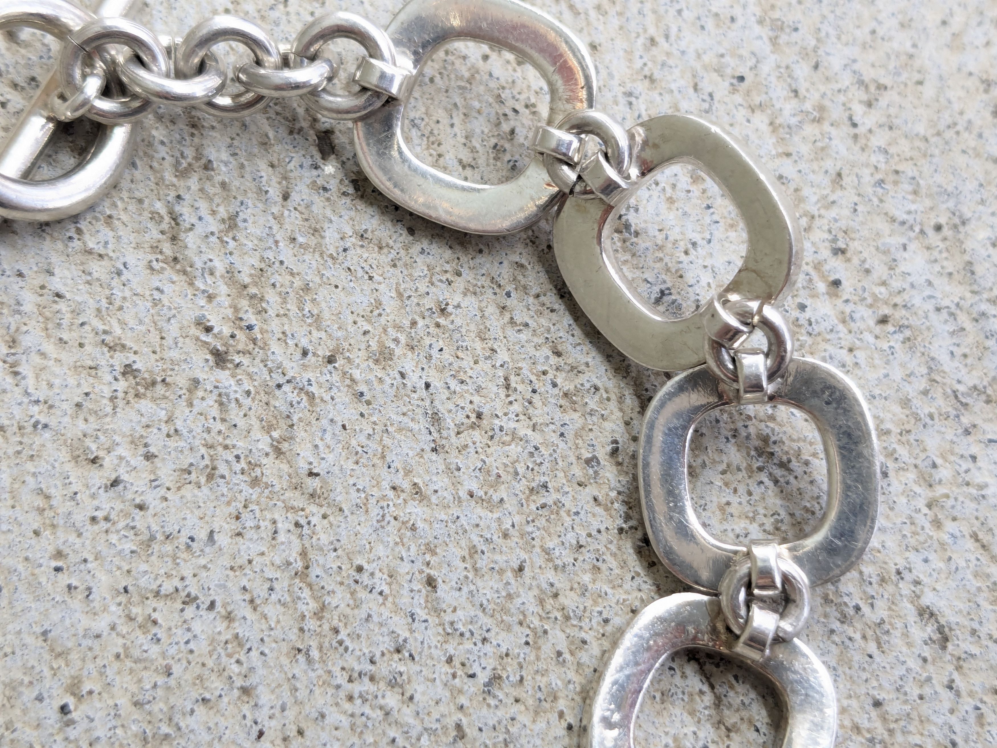 Sterling Silver × Vintage Sterling Silver Bracelet Round Square Modern Abstract Size ONE SIZE - 8 Thumbnail