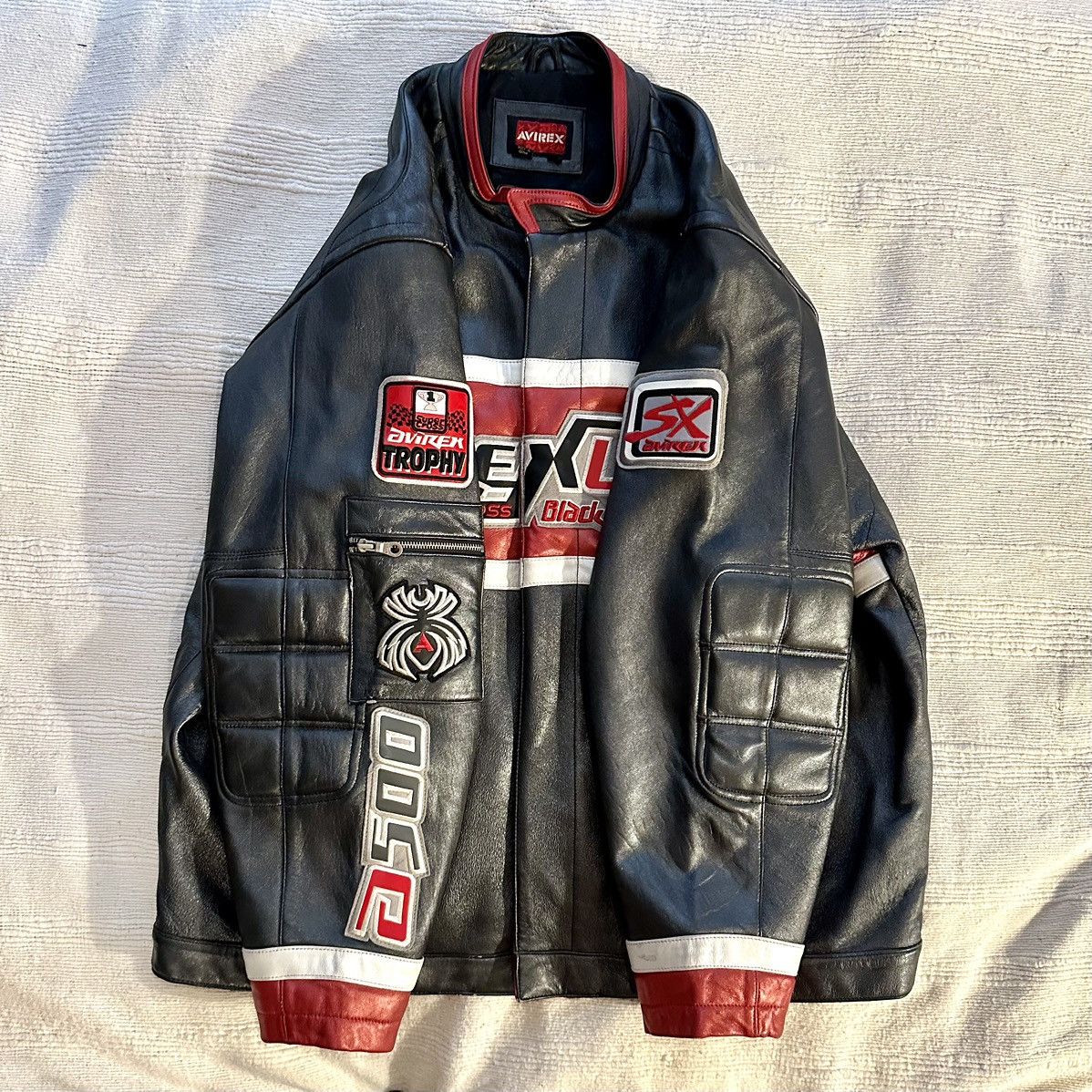 Avirex Vintage Avirex 90’s Supercross Black Spider leather jacket Size US XXL / EU 58 / 5 - 4 Thumbnail