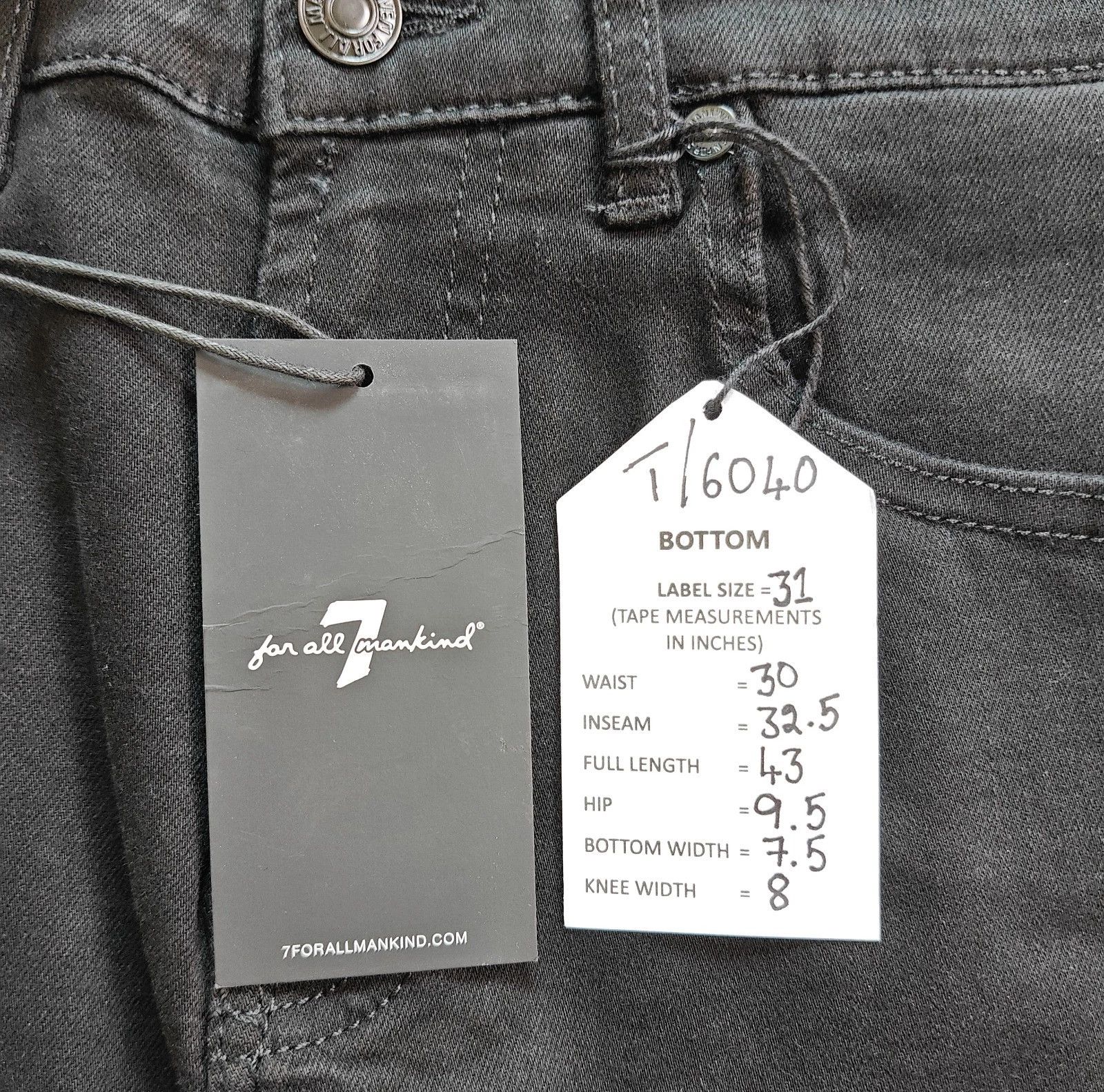 7 For All Mankind 7 For All ManKind THE STRAIGHT SQUIGGIE BLK Jeans T / 6040 Size US 31 - 6 Thumbnail