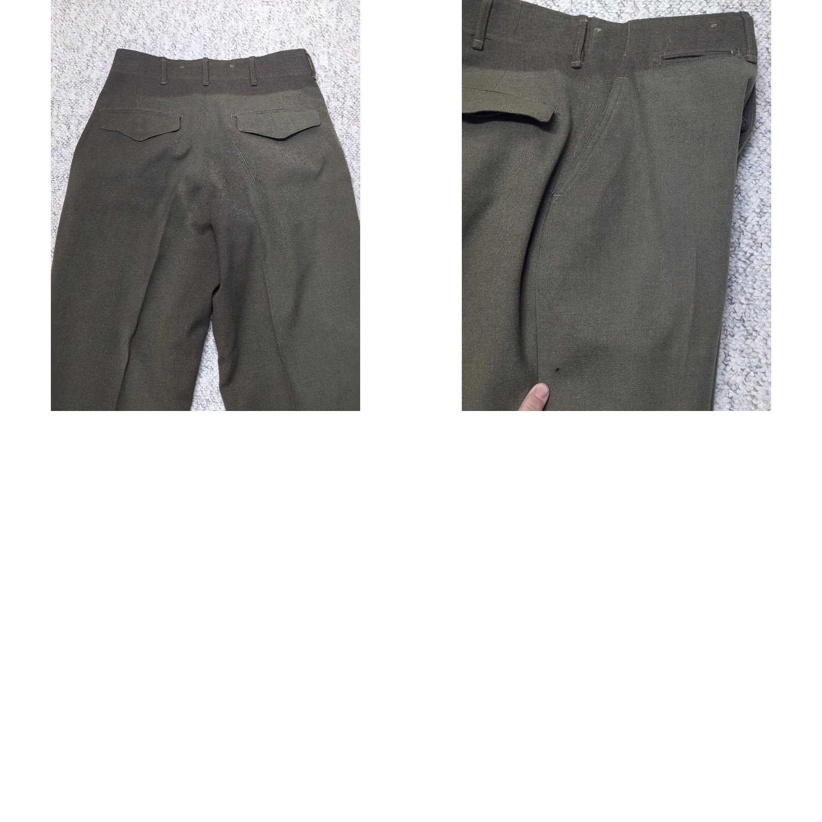 Vintage VINTAGE US Military Green Wool Pants 28x30 Mens Military 1940s 1950s WW2 Korean Green Wool Pants Mens Size US 28 / EU 44 - 8 Thumbnail