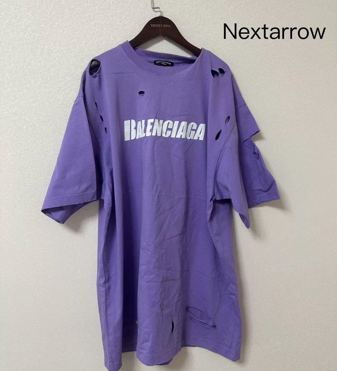 Balenciaga Balenciaga purple vintage damaged logo, short sleeved shirt Size US XS / EU 42 / 0 - 1 Thumbnail