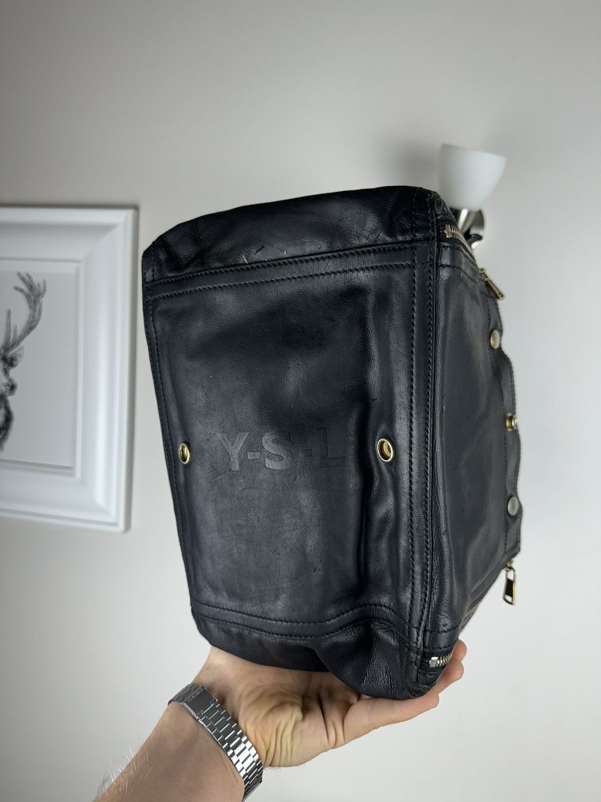Leather × Yves Saint Laurent Leather bag Yves Saint Laurent original casual luxury item Size ONE SIZE - 3 Thumbnail