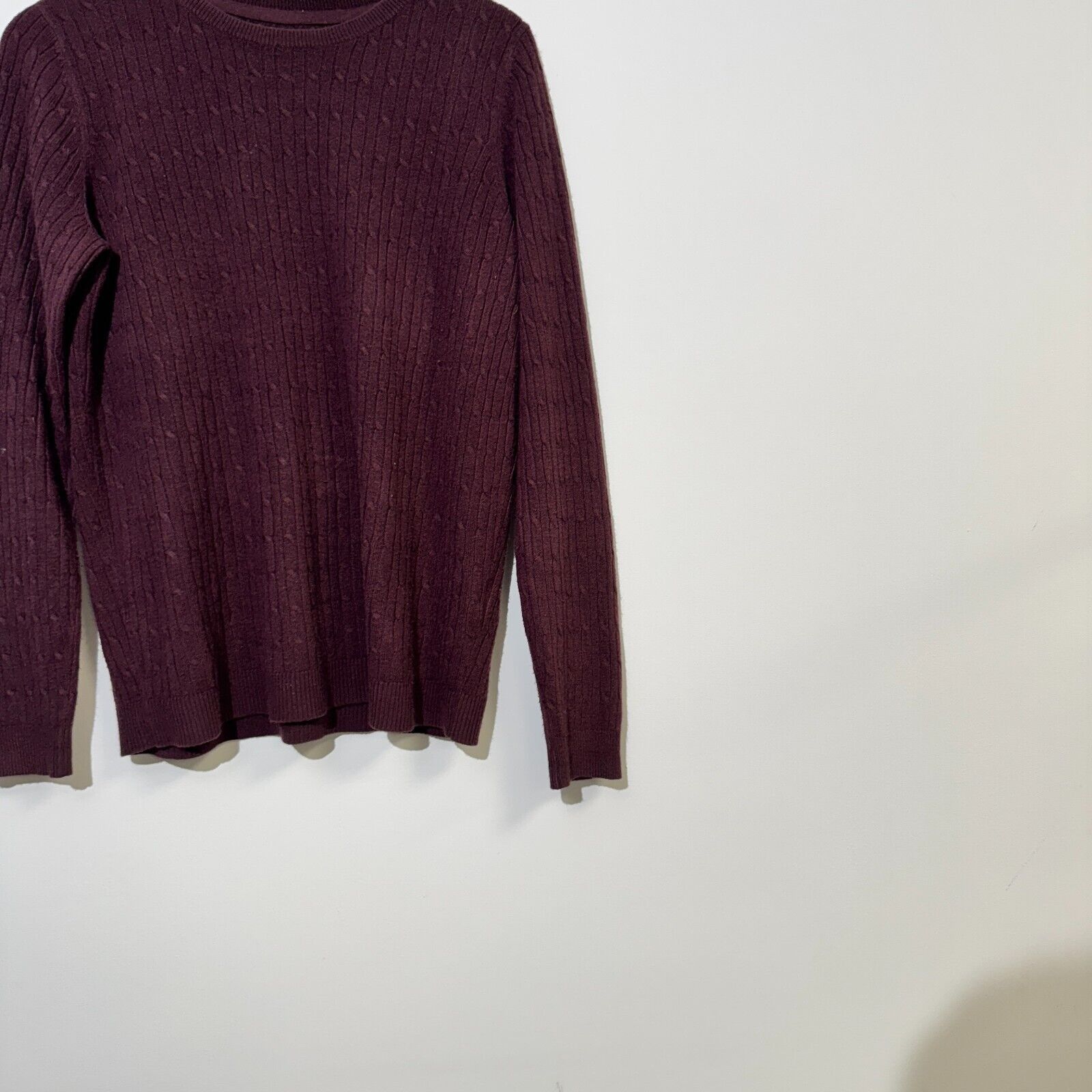 Vintage Vintage Unisex Burgundy Acrylic Cableknit Sweater Size M Size US M / EU 48-50 / 2 - 4 Thumbnail