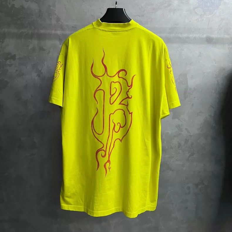 Balenciaga Balenciaga Yellow monogrammed crewneck short sleeve T-shir Size US M / EU 48-50 / 2 - 2 Thumbnail