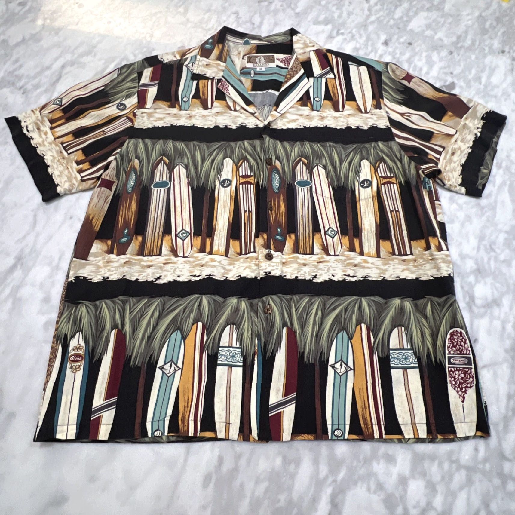 Vintage Kalaheo Hawaiian Shirt Men’s M Surf Boards All Over Button Up Size US M / EU 48-50 / 2 - 3 Thumbnail