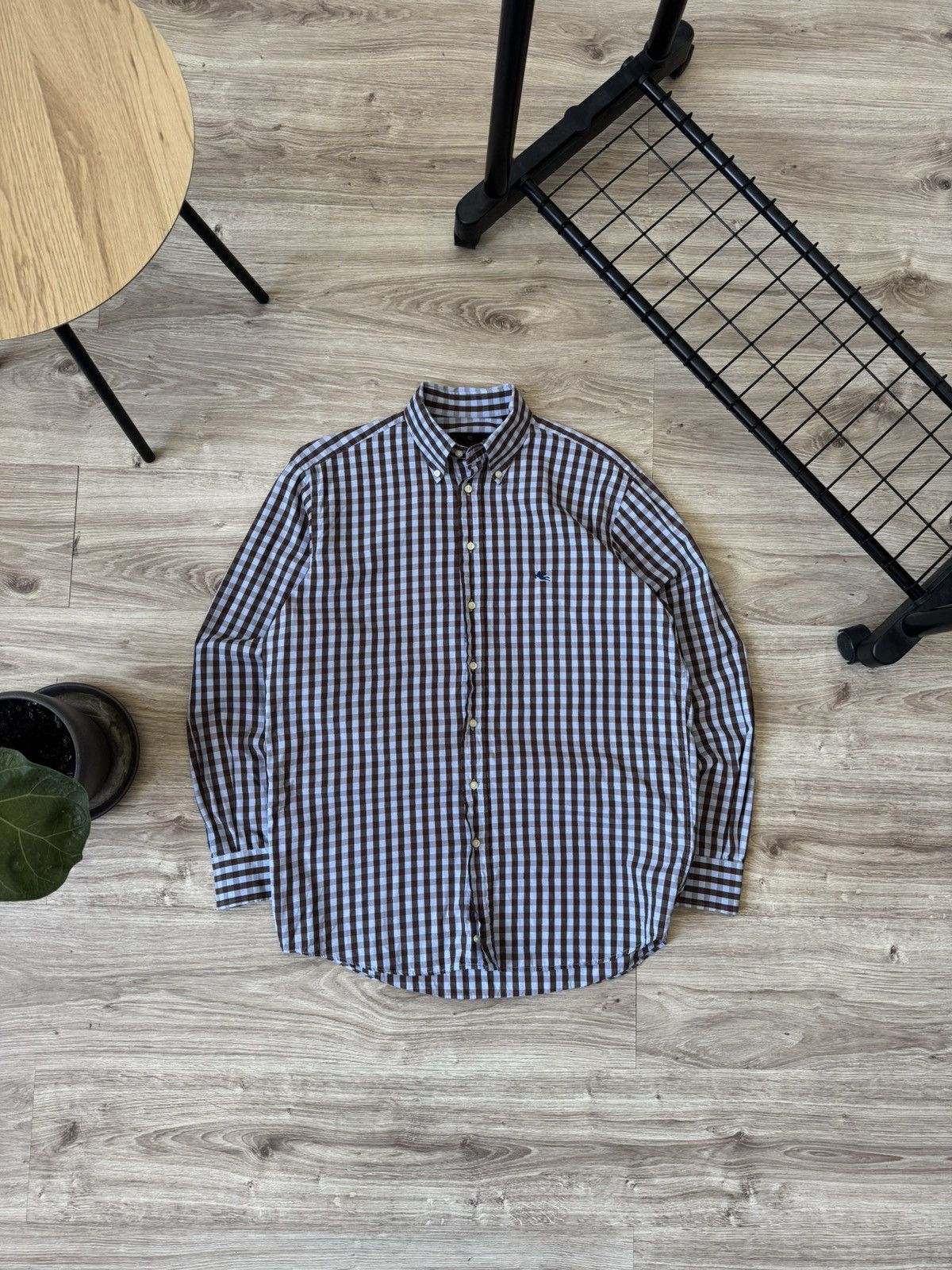 Etro Etro Check Print Button Up Shirt Size US L / EU 52-54 / 3 - 1 Thumbnail