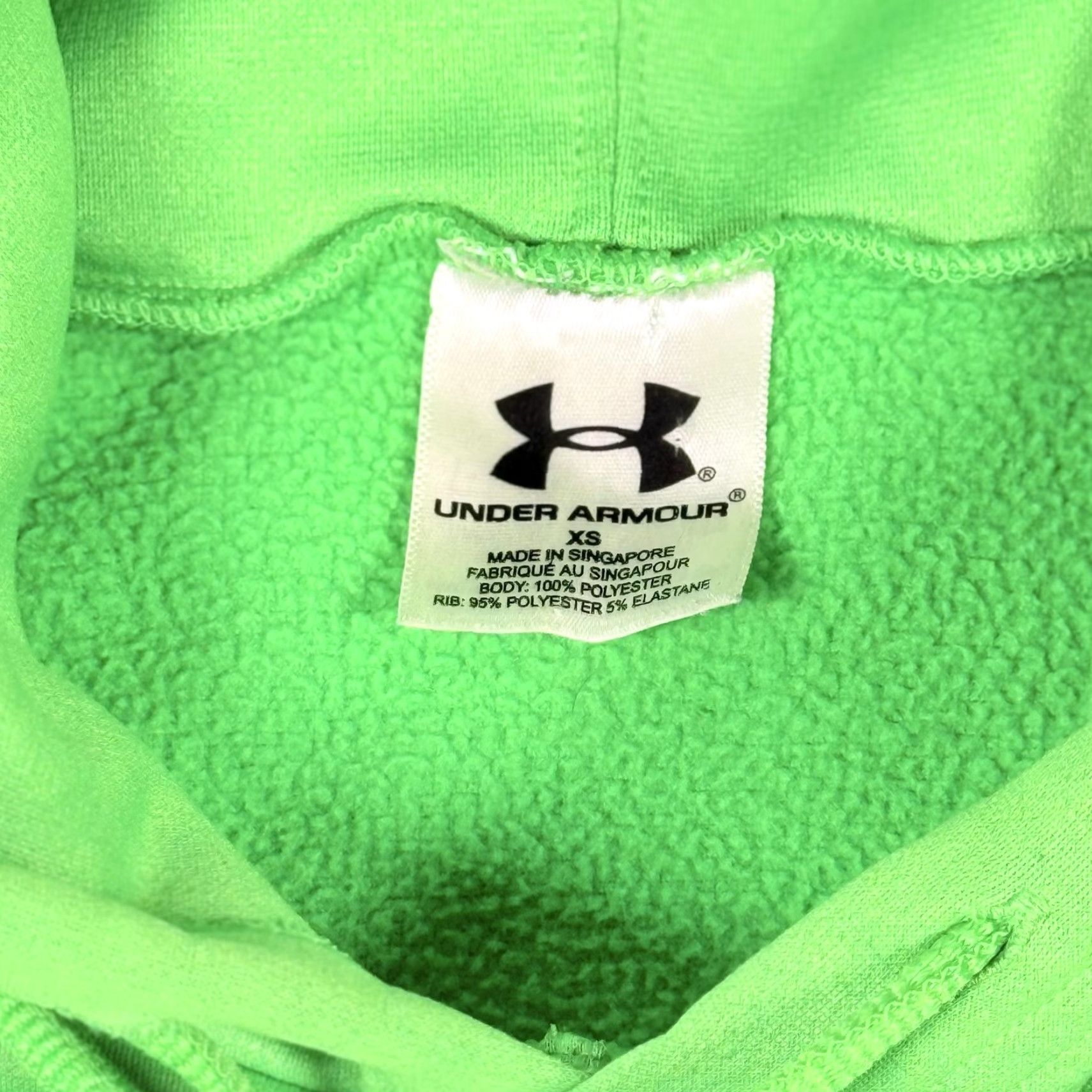 Under Armour Under Armour Hoodie Neon Green Fleece Pullover Sweatshirt Athleisure Women XS Long Sleeve Pullover Size XS / US 0-2 / IT 36-38 - 3 Thumbnail