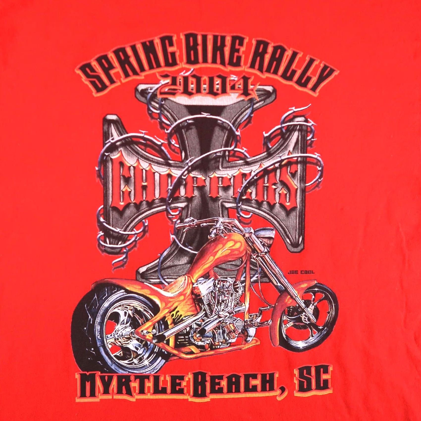 Delta VINTAGE Motorcycle Myrtle Beach Shirt Mens Large 2004 Choppers Delta Red Graphic Print Crew Neck Short Sleeve Vintage Yes Size US L / EU 52-54 / 3 - 3 Thumbnail