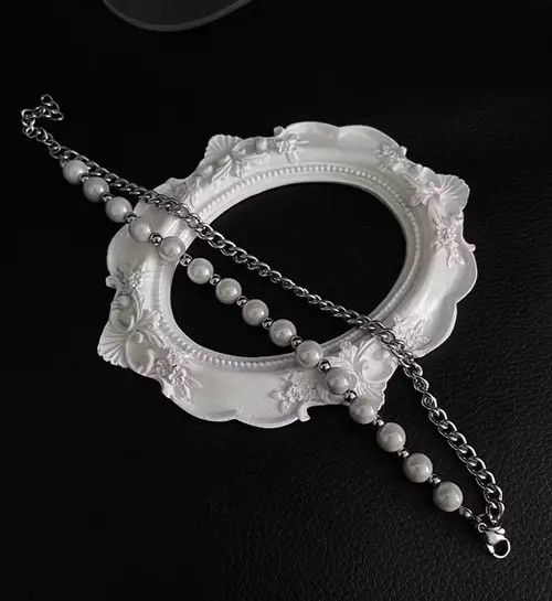 Designer × Vintage Retro reflective pearl silver bracelet Size ONE SIZE - 4 Thumbnail