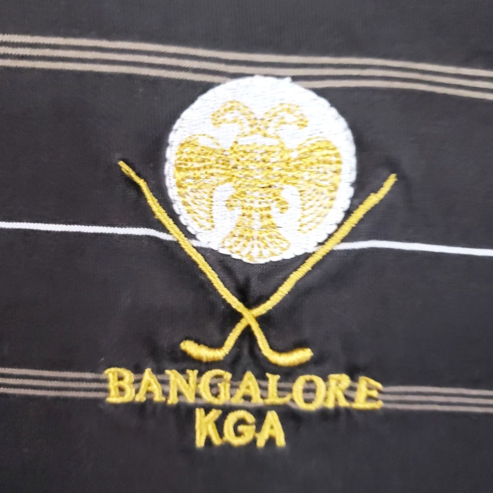 Vintage Arnold Palmer Polo Shirt XL Brown Striped Golf Course Bangalore KGA Logo Men's Size US XL / EU 56 / 4 - 7 Thumbnail