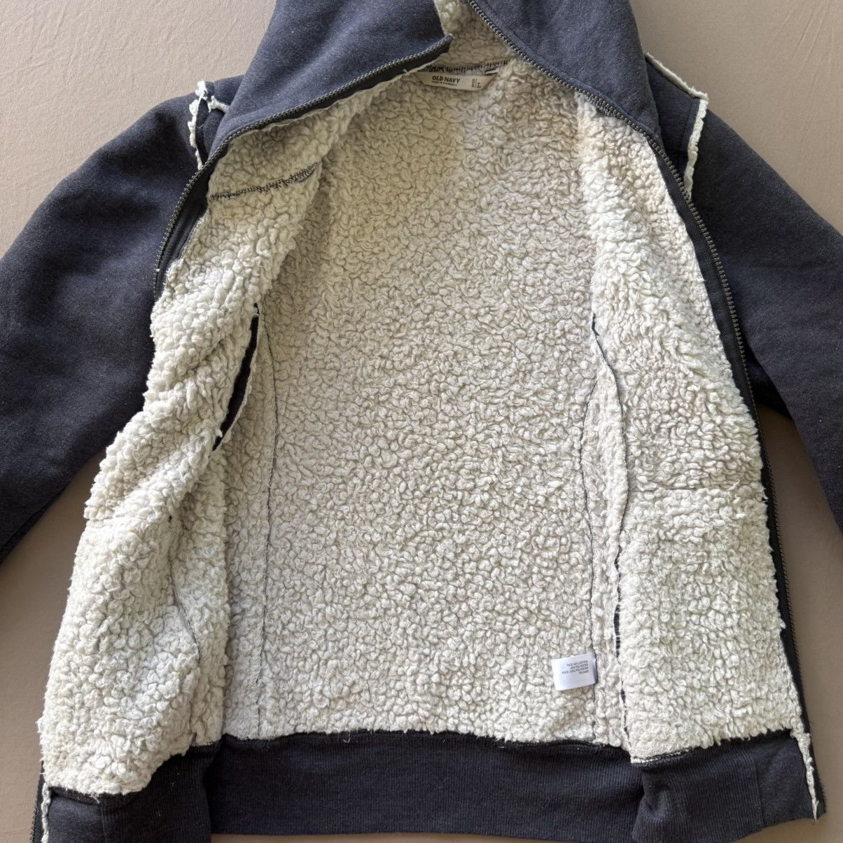Old Navy Grunge Old Navy Sherpa Lined Hoodie Jacket Size L / US 10 / IT 46 - 6 Thumbnail