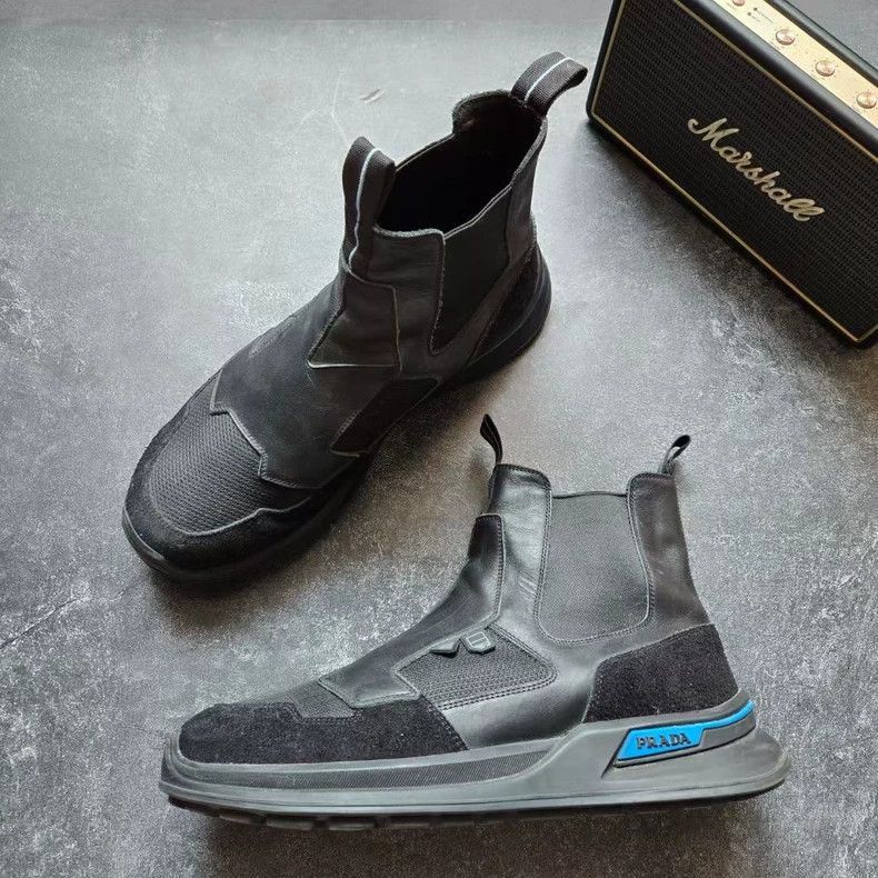 Prada PRADA Black and Blue Martin Boots Size 8.5 -2505 Size US 8.5 / EU 41-42 - 4 Thumbnail