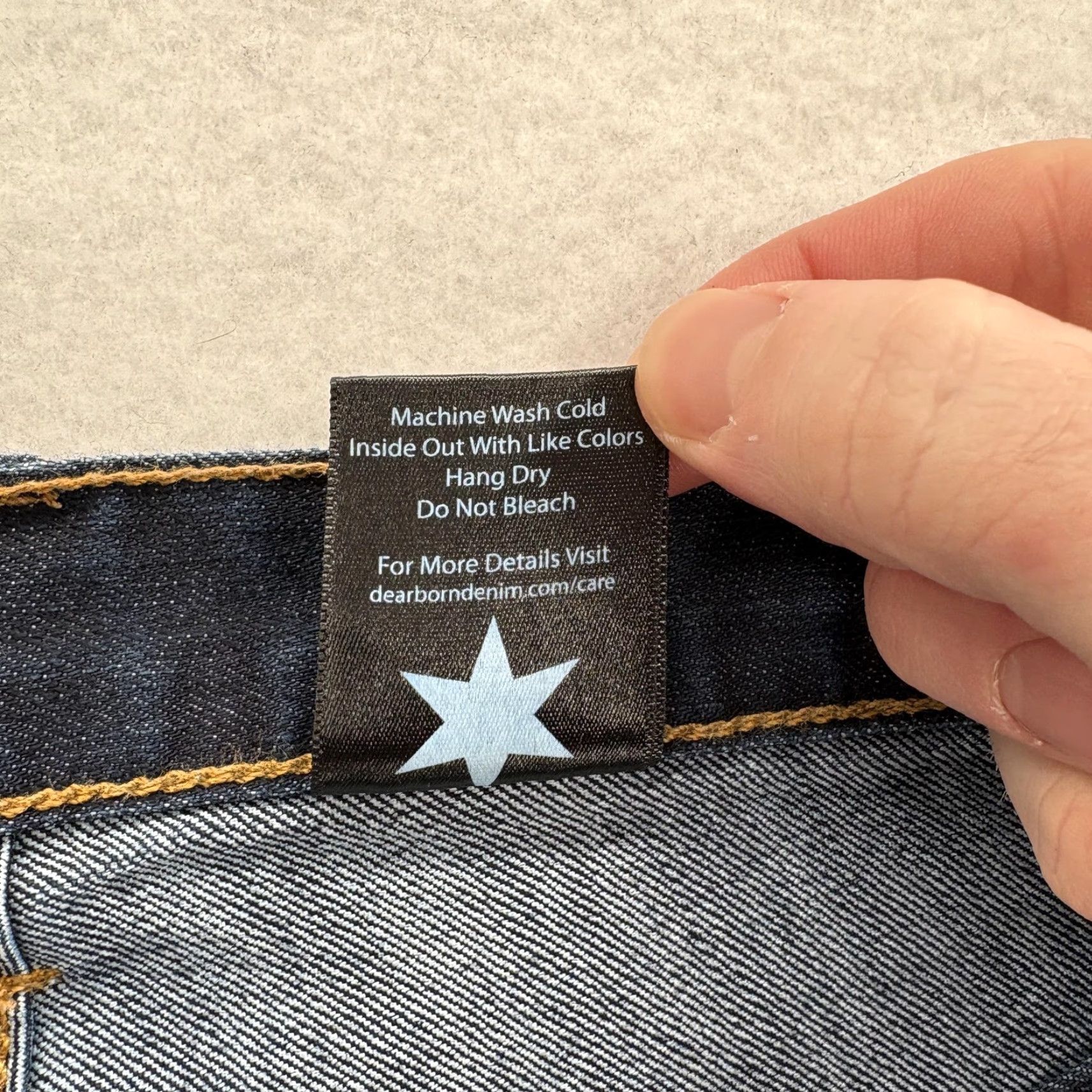 Denime Dearborn Denim Jeans Mens 32x34 Blue Dark Wash Straight Stretch Made In USA Size US 32 / EU 48 - 5 Thumbnail