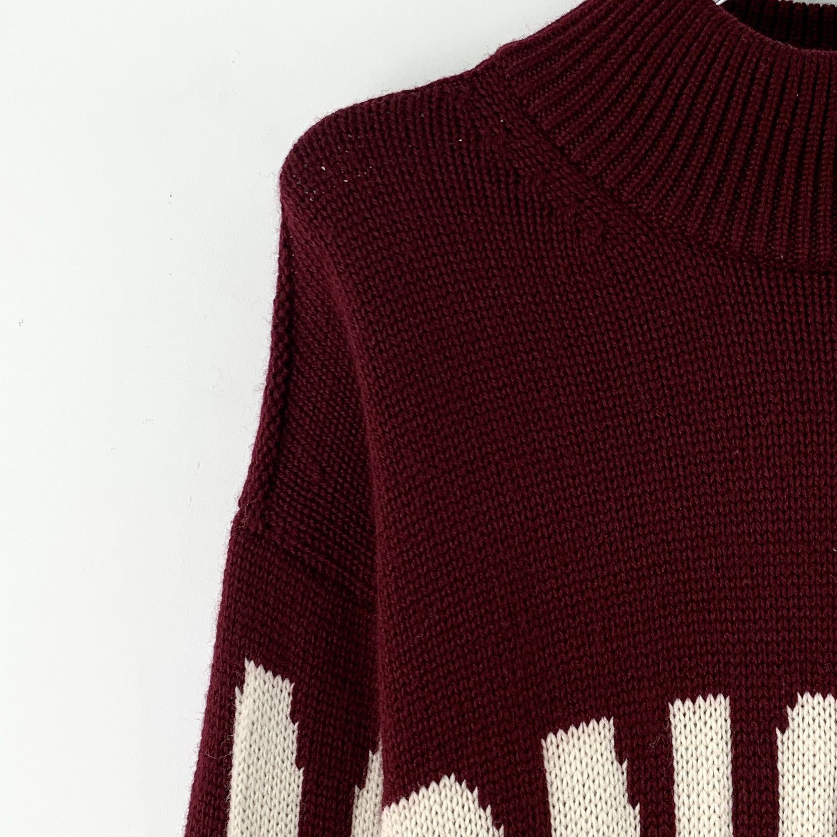 Moncler Moncler Maglione Tricot Wool Sweater Burgundy (L) Size US L / EU 52-54 / 3 - 2 Thumbnail