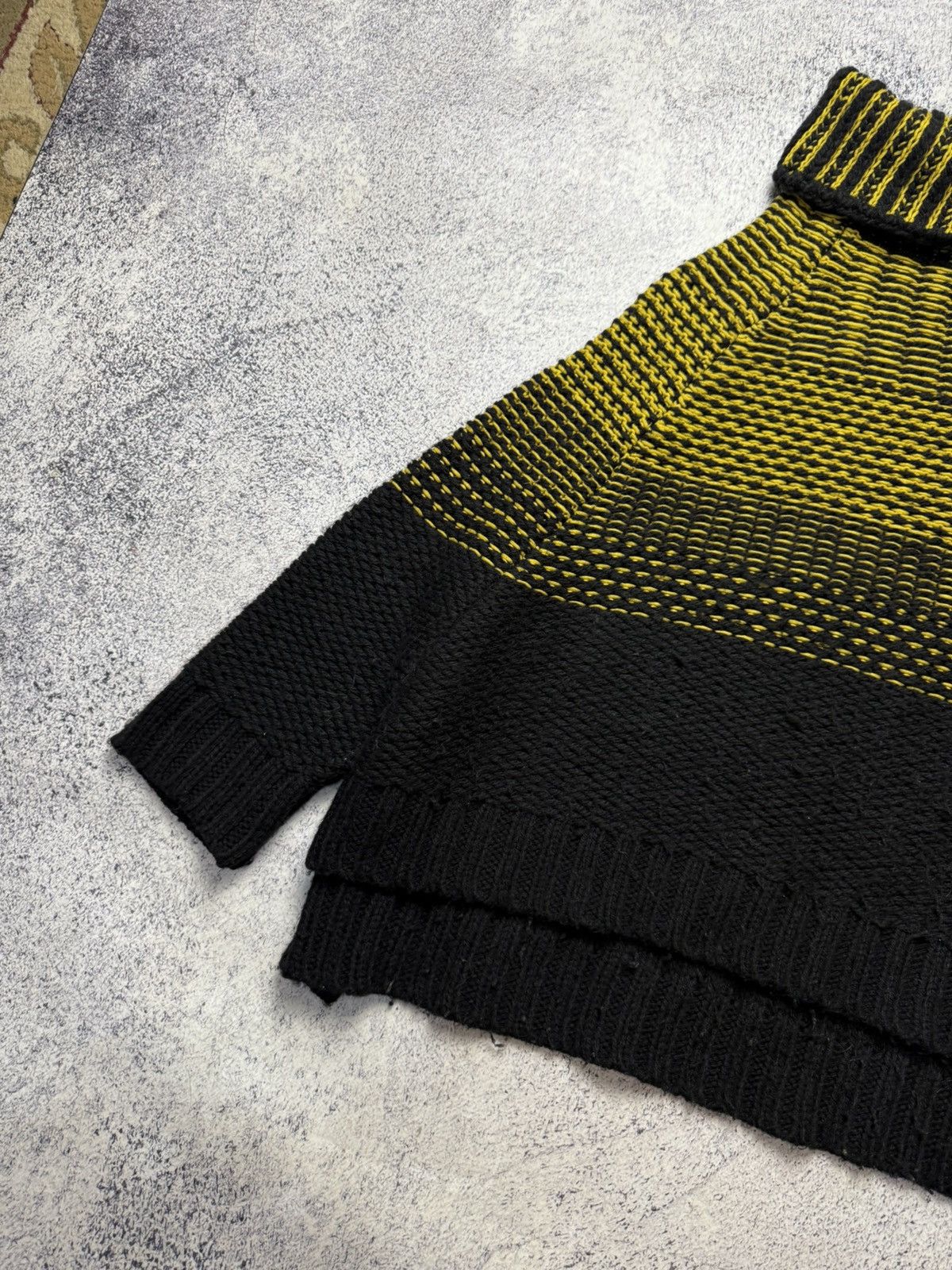 Cop Copine Cop. Copine Black/Yellow Chunky Knit Turtleneck Sweater Size ONE SIZE - 6 Thumbnail
