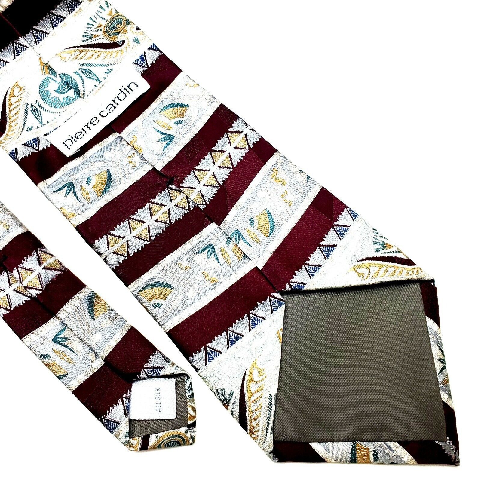 Pierre Cardin Pierre Cardin Red Silk Tie Print Wide Abstract Size ONE SIZE - 5 Thumbnail