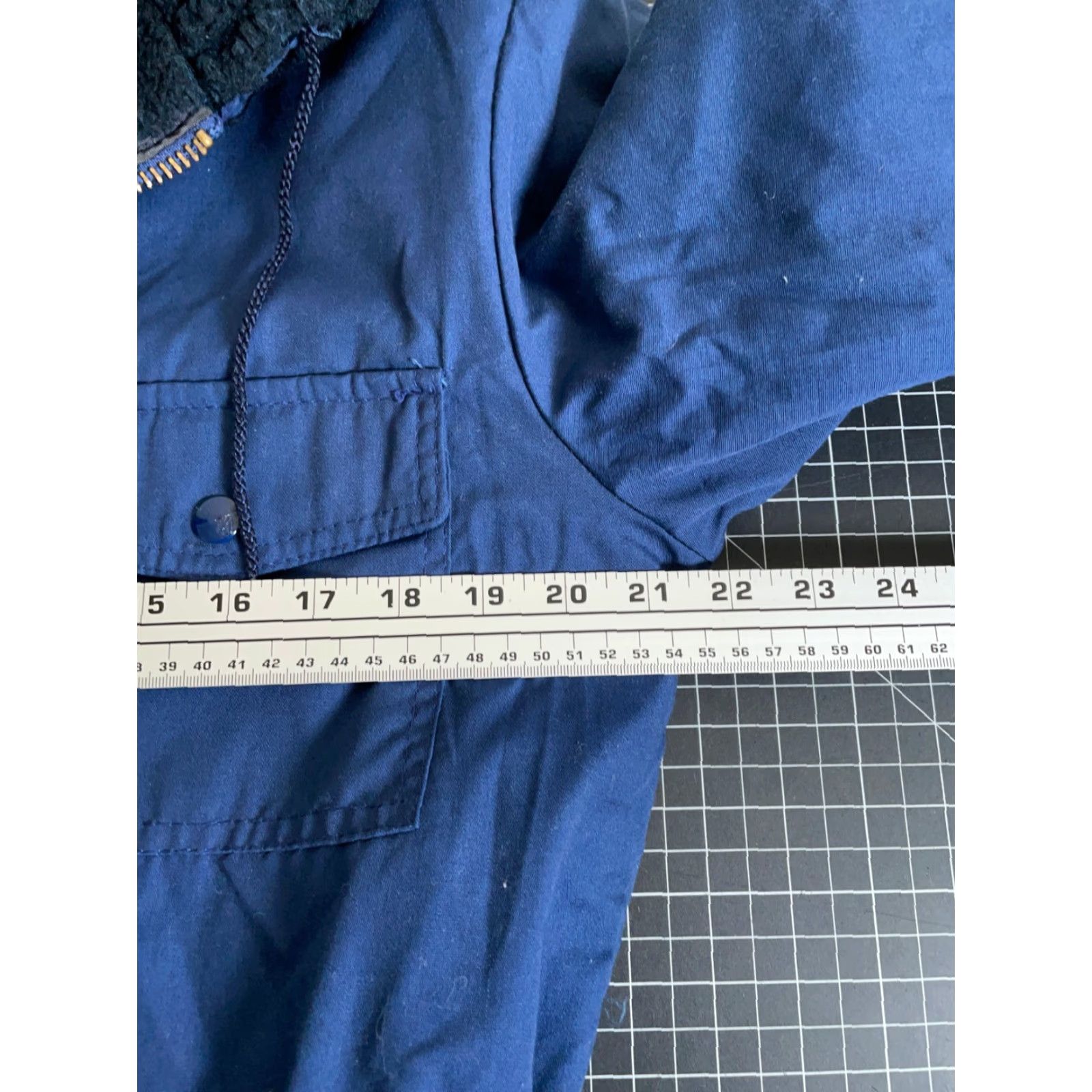 Vintage VINTAGE 80s Parka Coat Mens 38 Dark Blue Zip Up Sherpa Lined Ideal Zipper USA Made Jacket/Coat Size US XXS / EU 40 - 5 Thumbnail