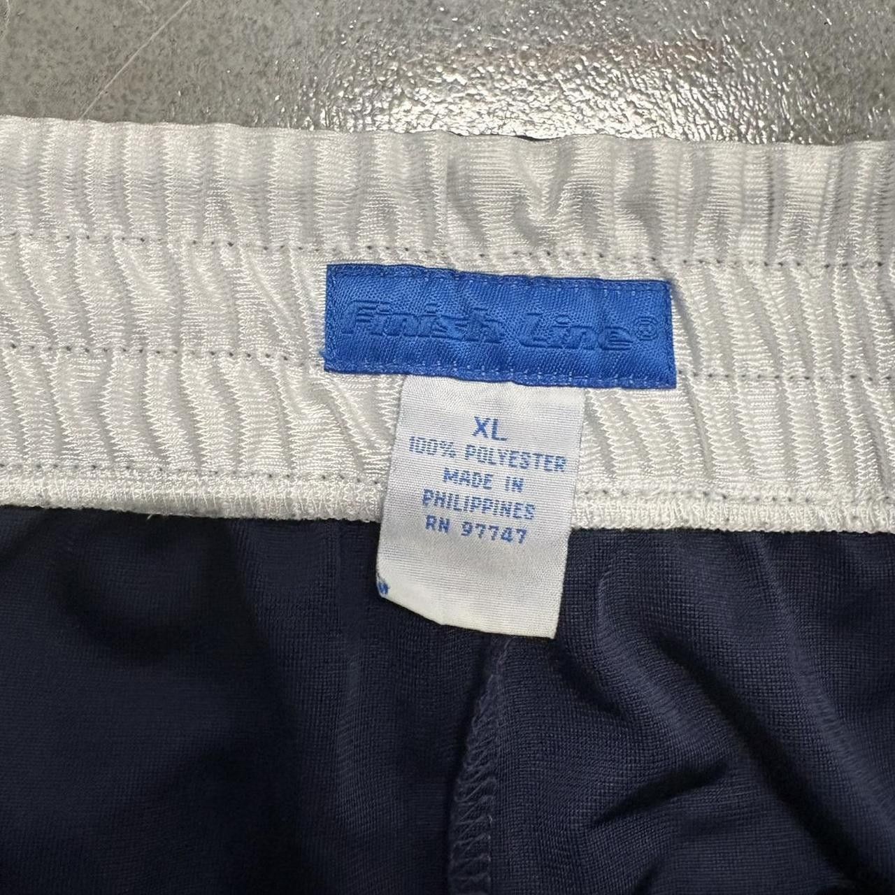 Vintage Vintage Y2K/2000s Super Baggy Navy Blue Striped Side Buttoned Finish Line Track Pants! Size US 38 / EU 54 - 7 Thumbnail